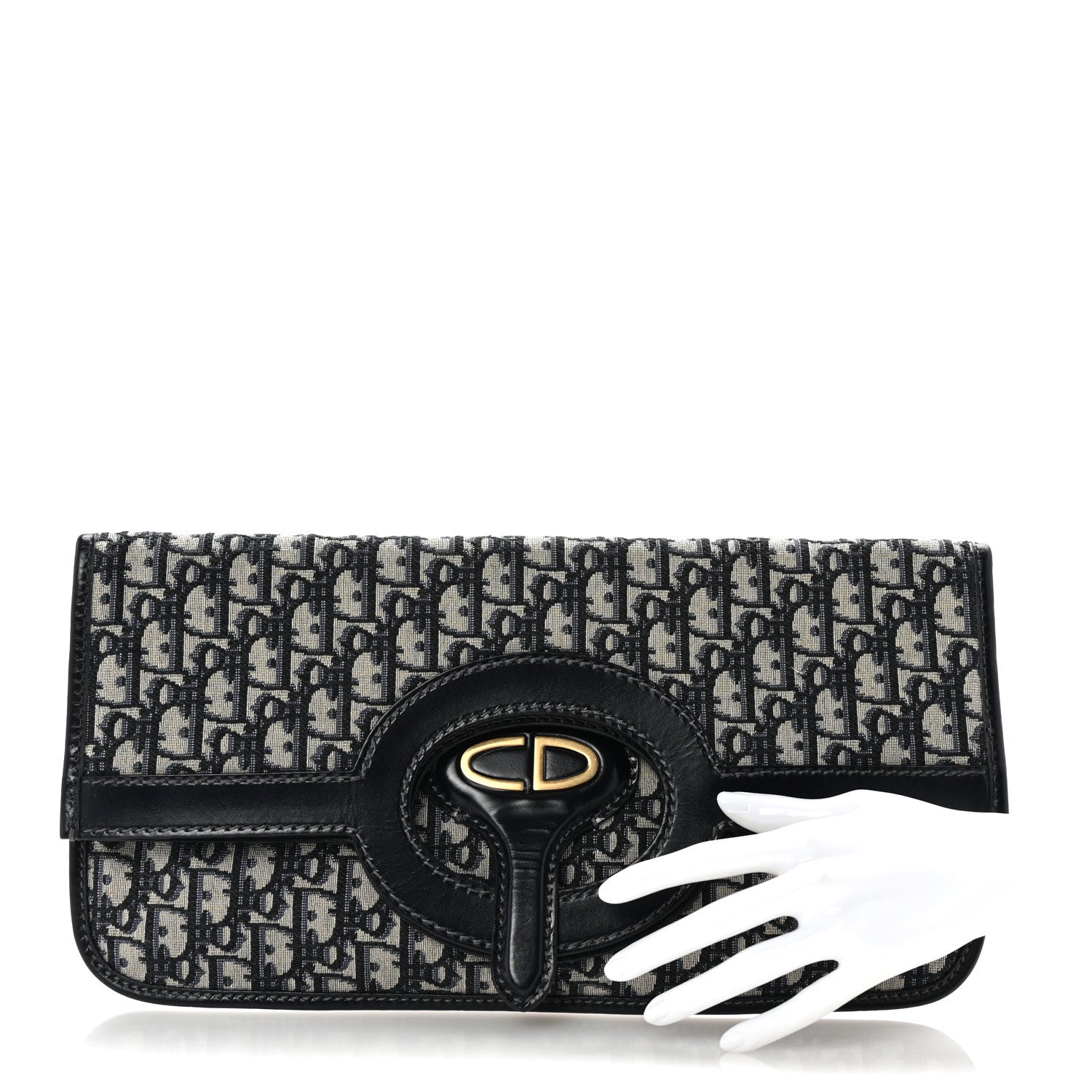 Oblique Fold Over Clutch Blue