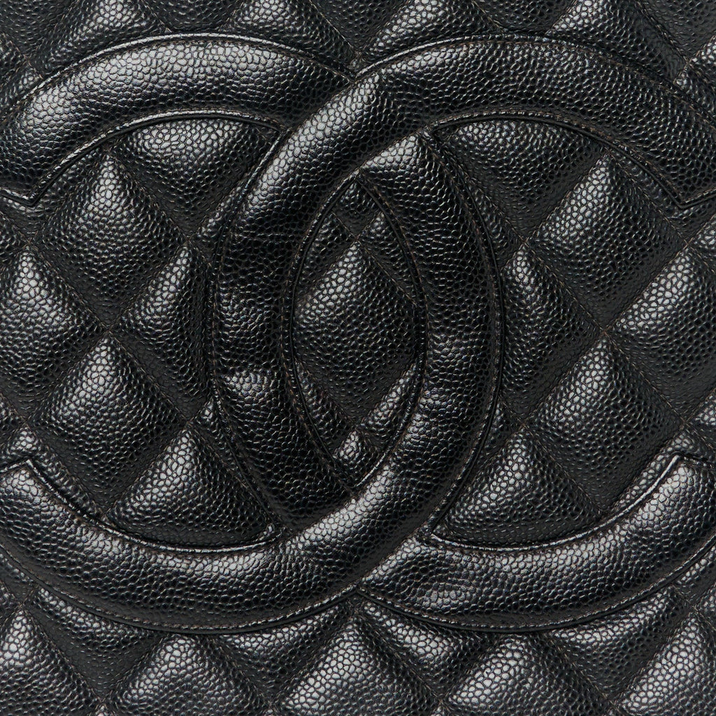 Caviar Quilted Medallion Tote Black