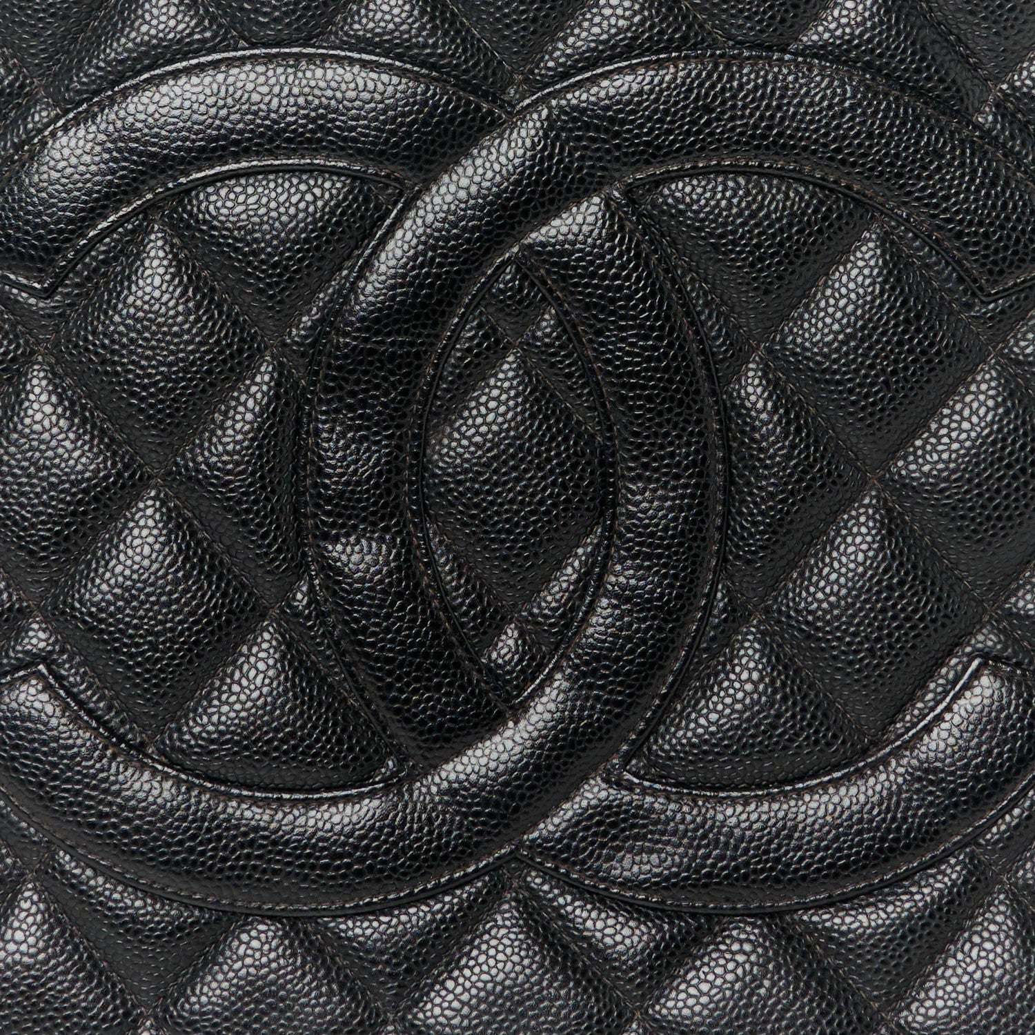 Caviar Quilted Medallion Tote Black