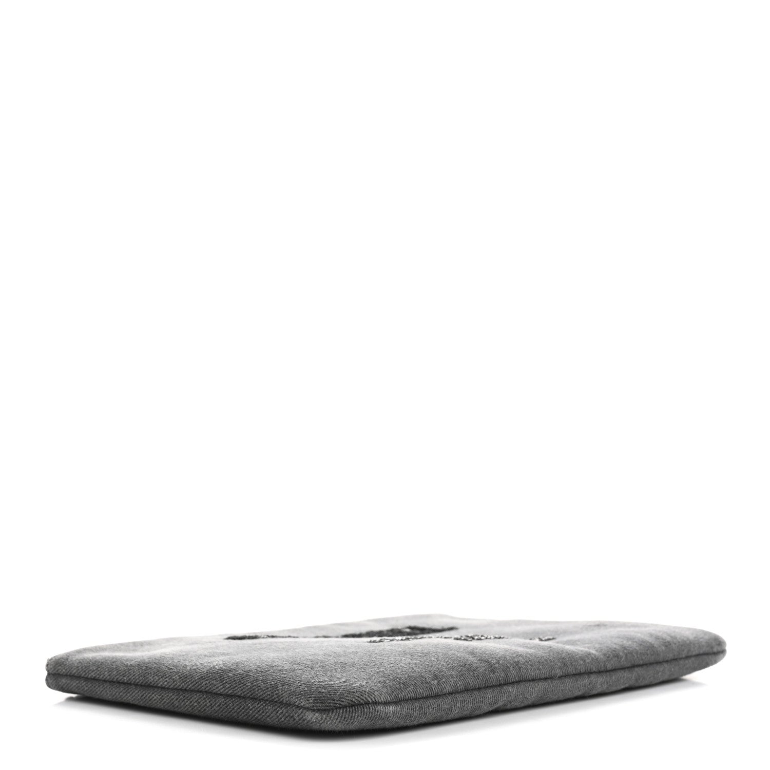 Canvas Sequins Medium Deauville Cosmetic Pouch Grey