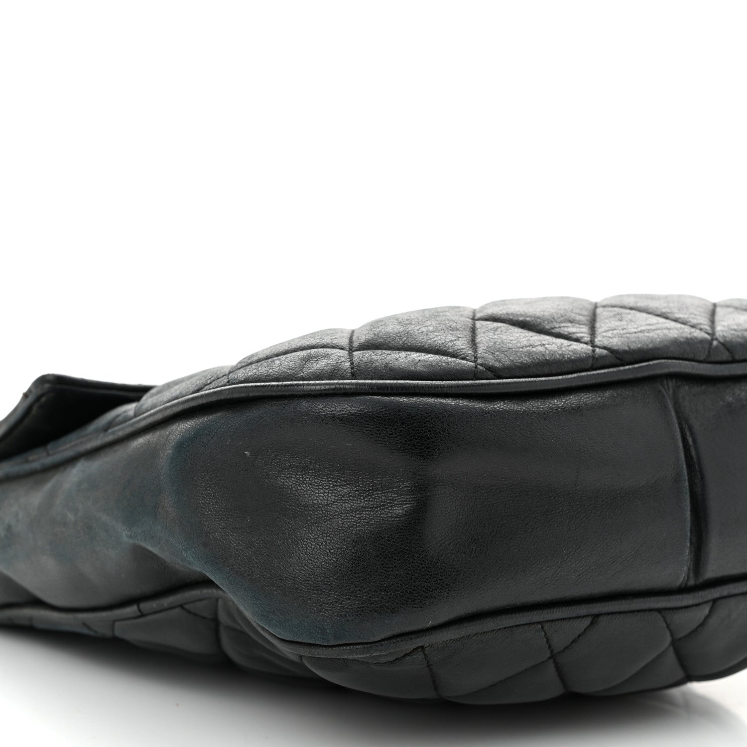 Lambskin Quilted Mini Flap Shoulder Bag Black