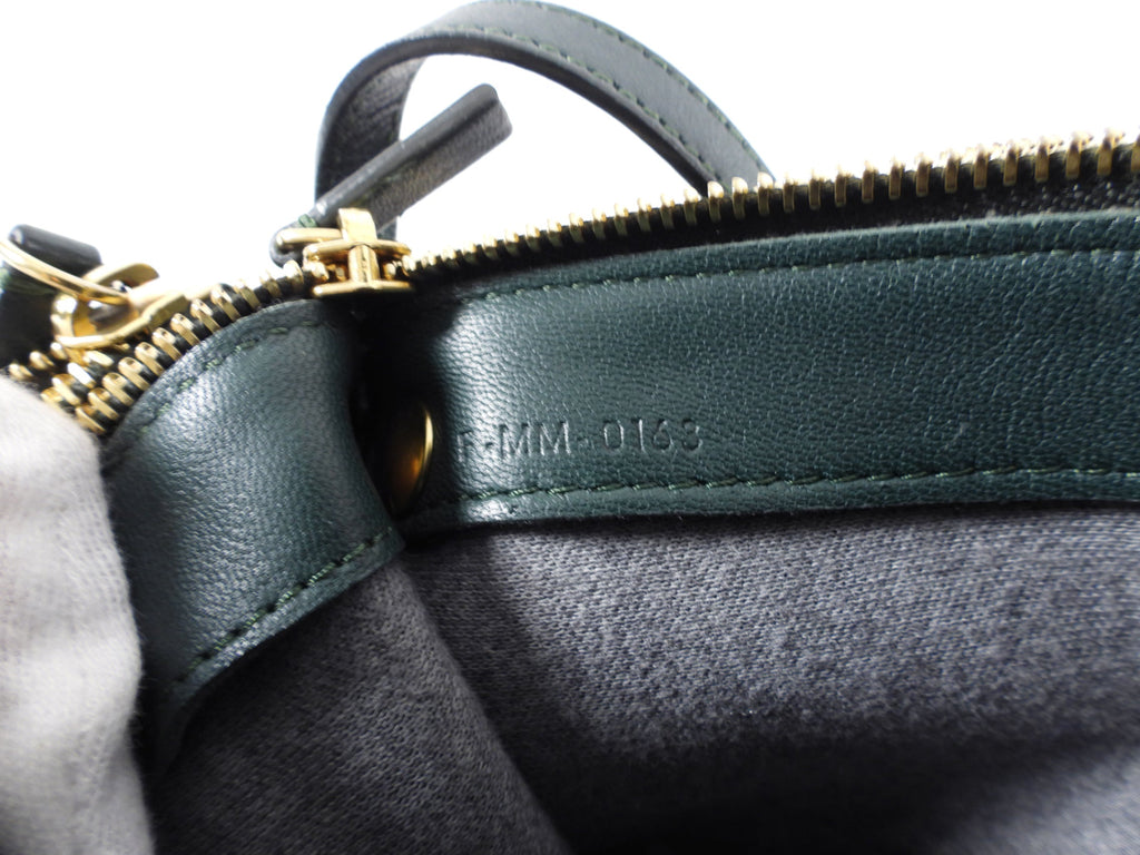 Celine Dark Green Smooth Leather Large Trio Crossbody Bag