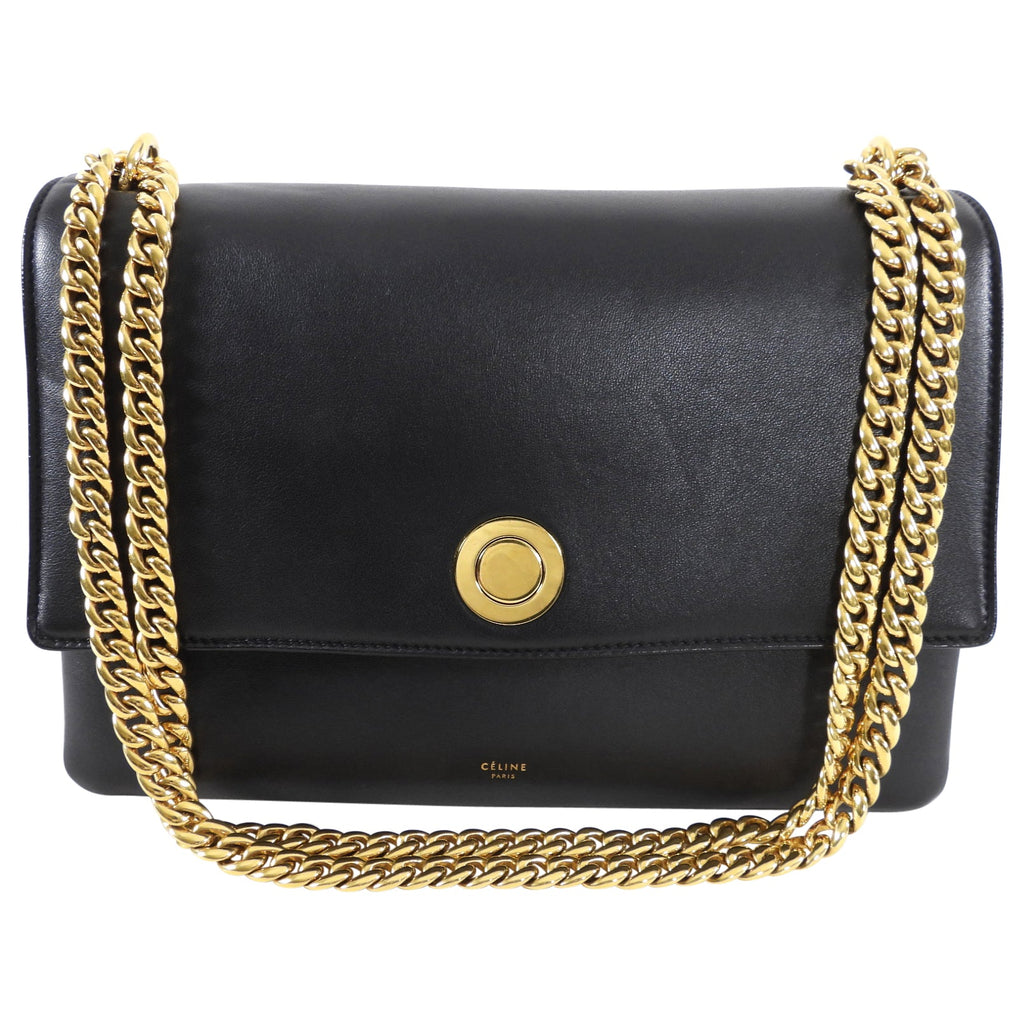 Celine Black Leather Chain Strap Triple Bag