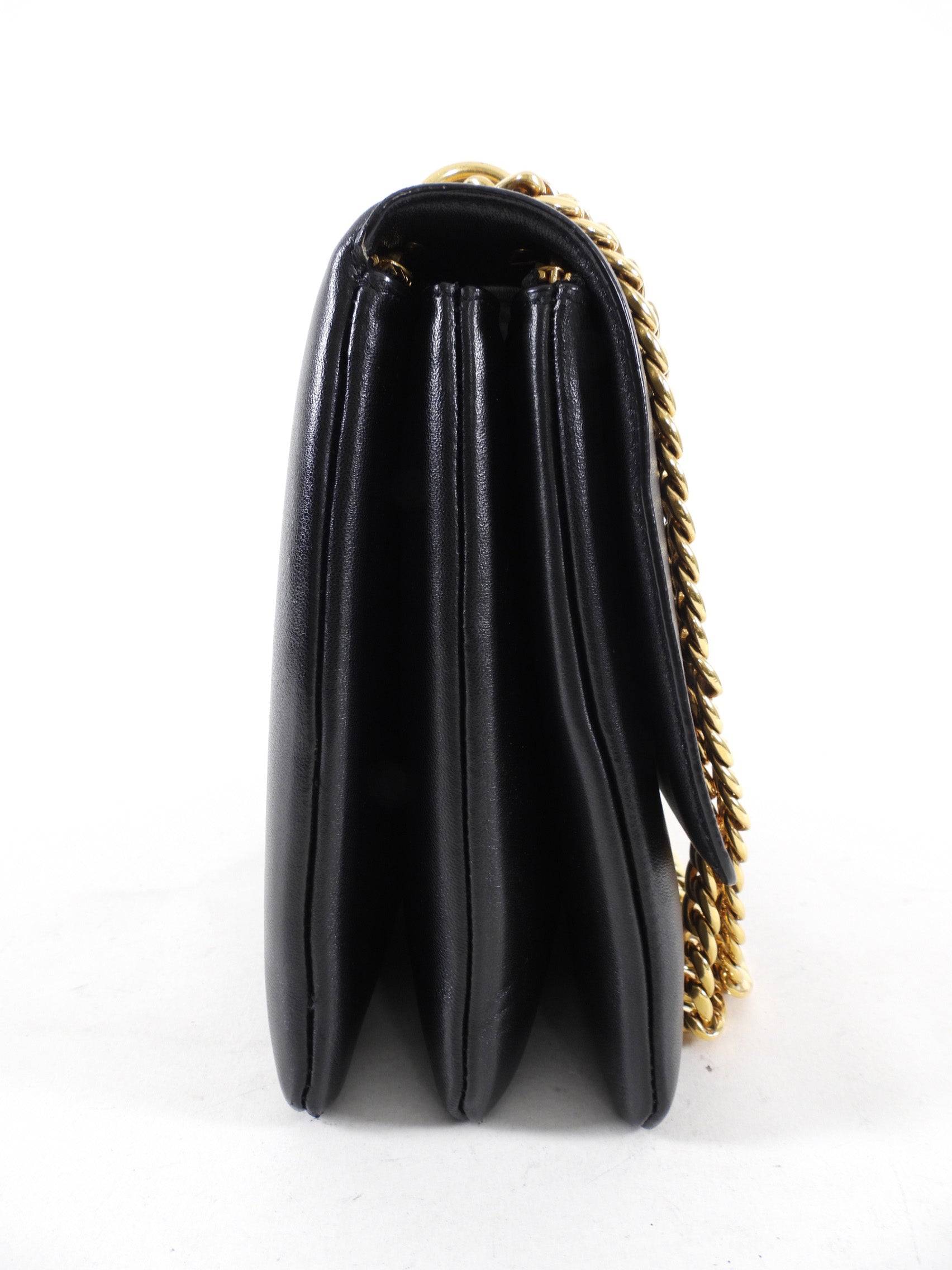 Celine Black Leather Chain Strap Triple Bag