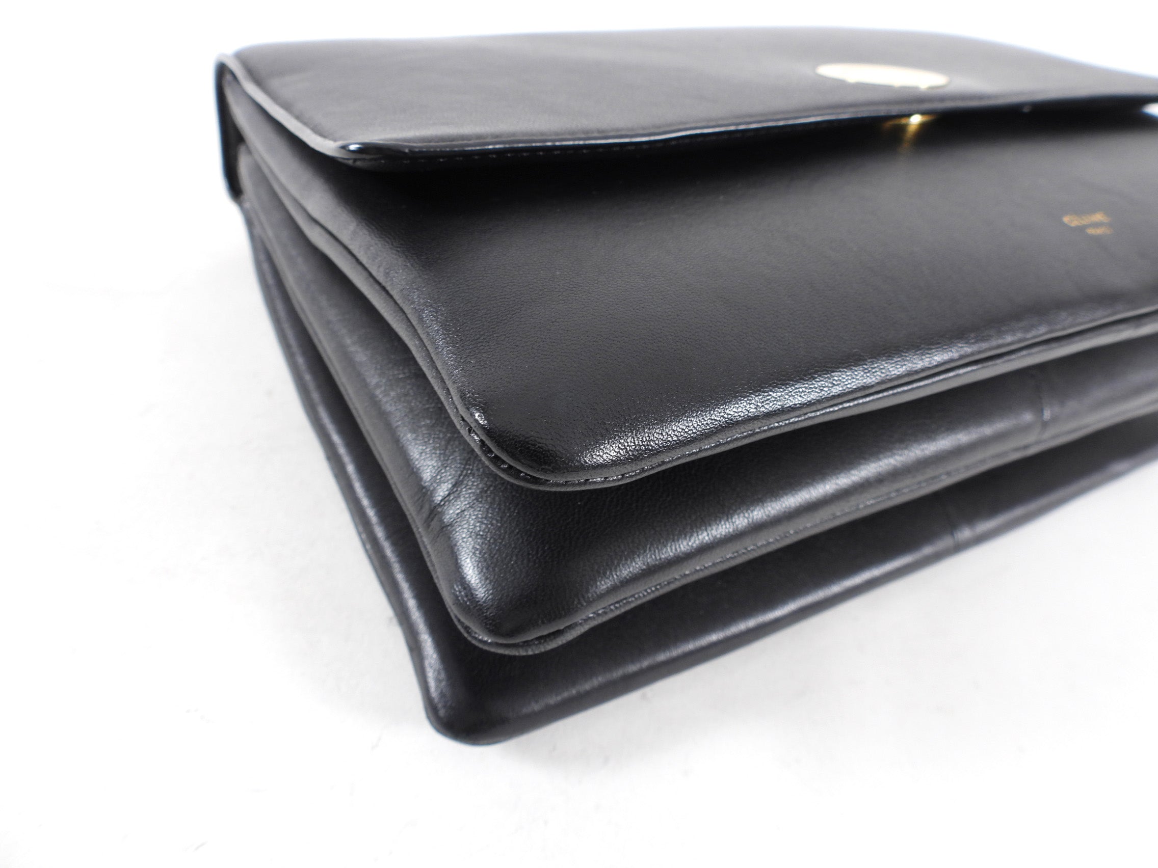 Celine Black Leather Chain Strap Triple Bag