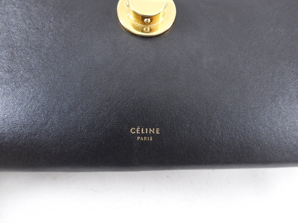 Celine Black Leather Chain Strap Triple Bag