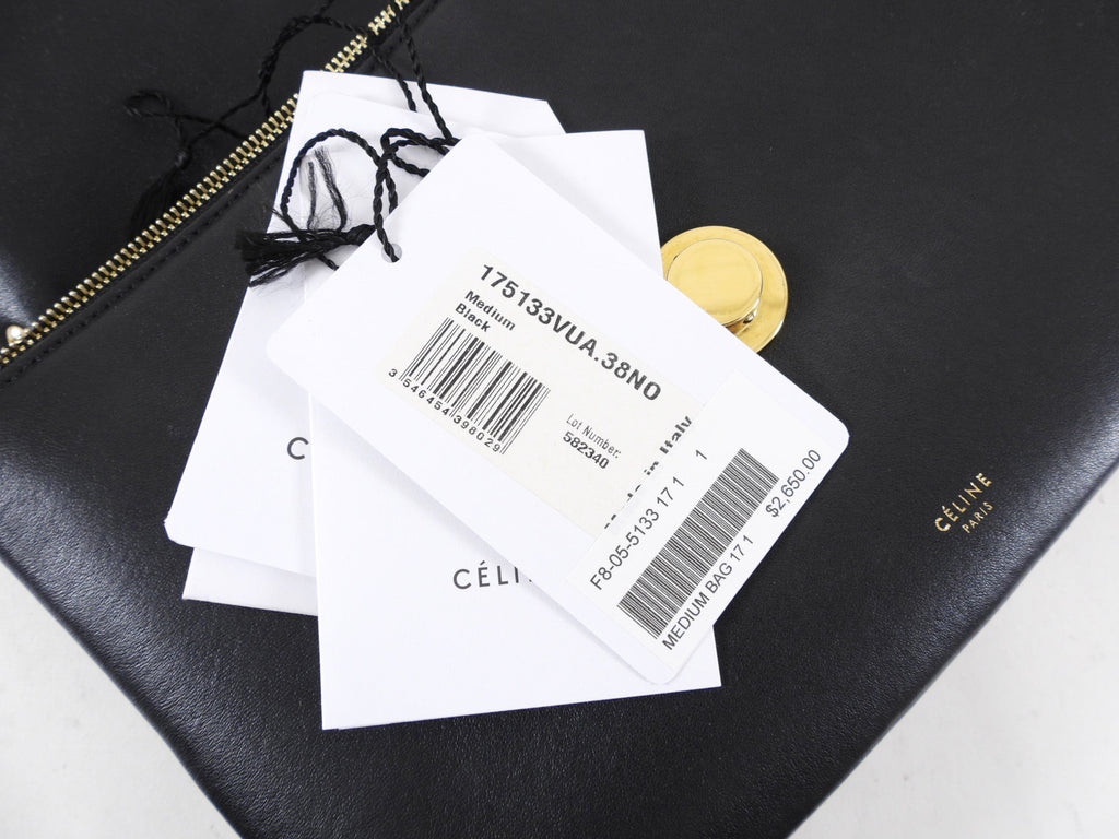 Celine Black Leather Chain Strap Triple Bag
