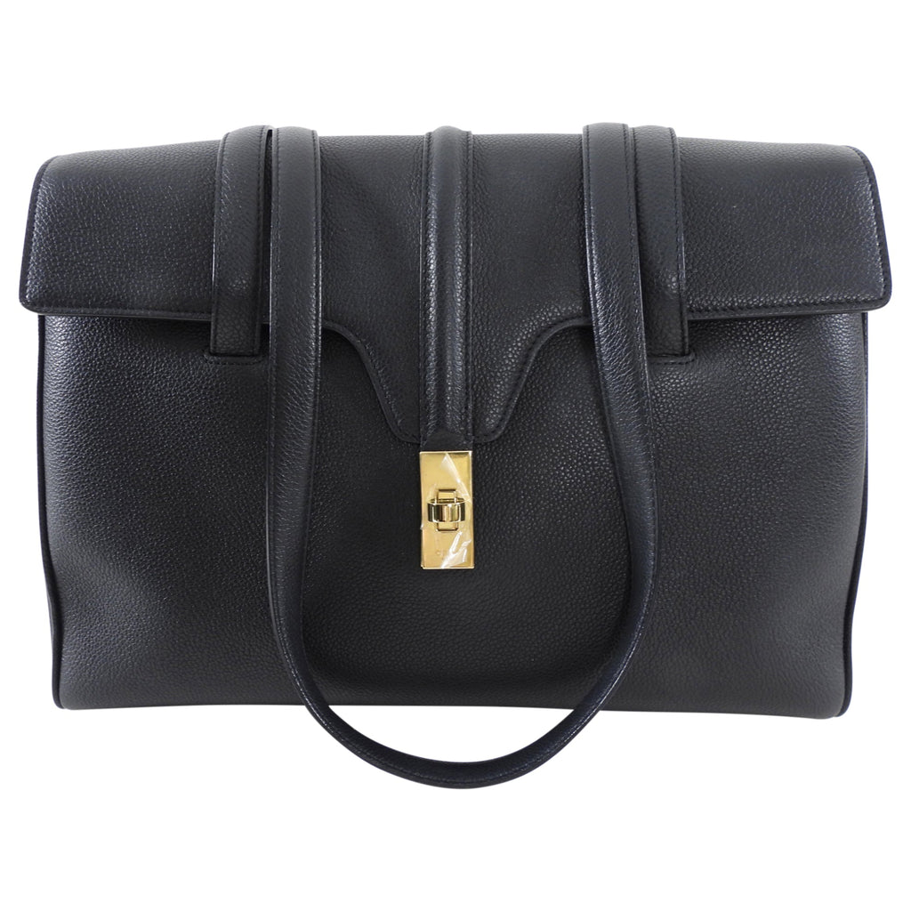 Celine Black Leather Soft Medium 16 Bag