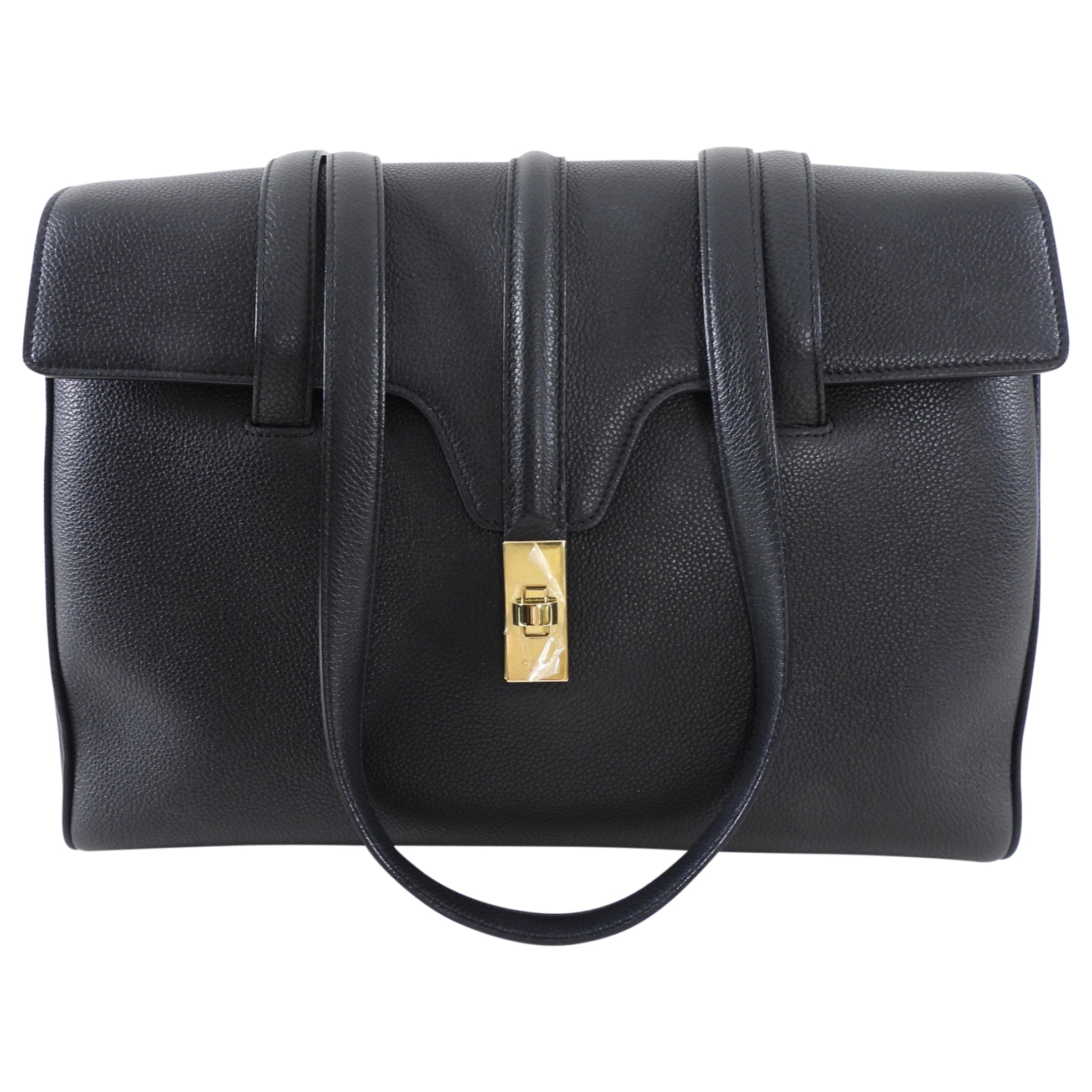 Celine Black Leather Soft Medium 16 Bag