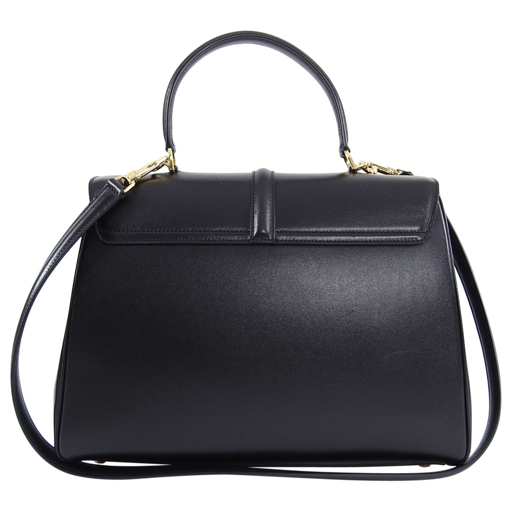 Celine Hedi Slimane Medium New 16 Bag in Black Satinated Calfskin