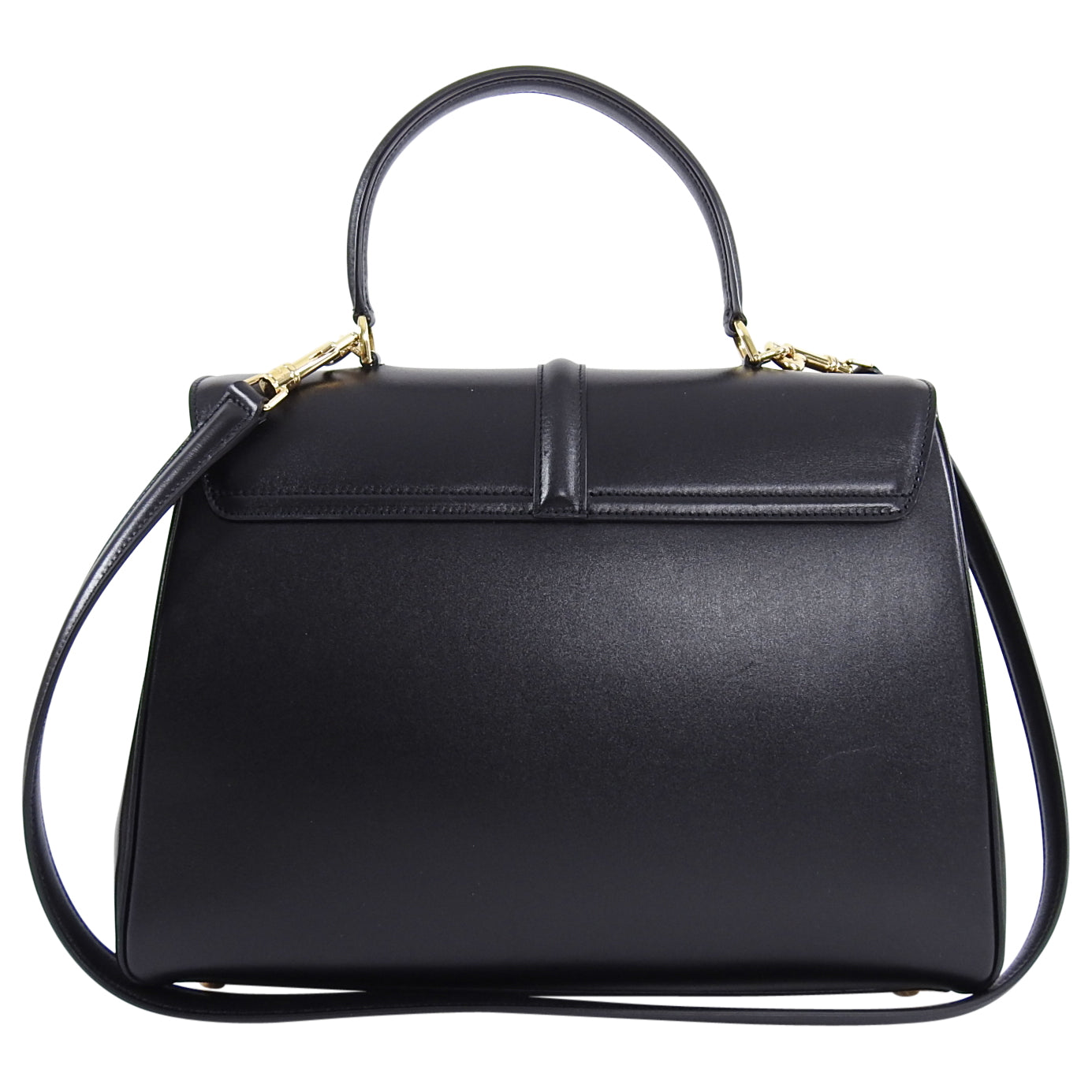 Celine Hedi Slimane Medium New 16 Bag in Black Satinated Calfskin