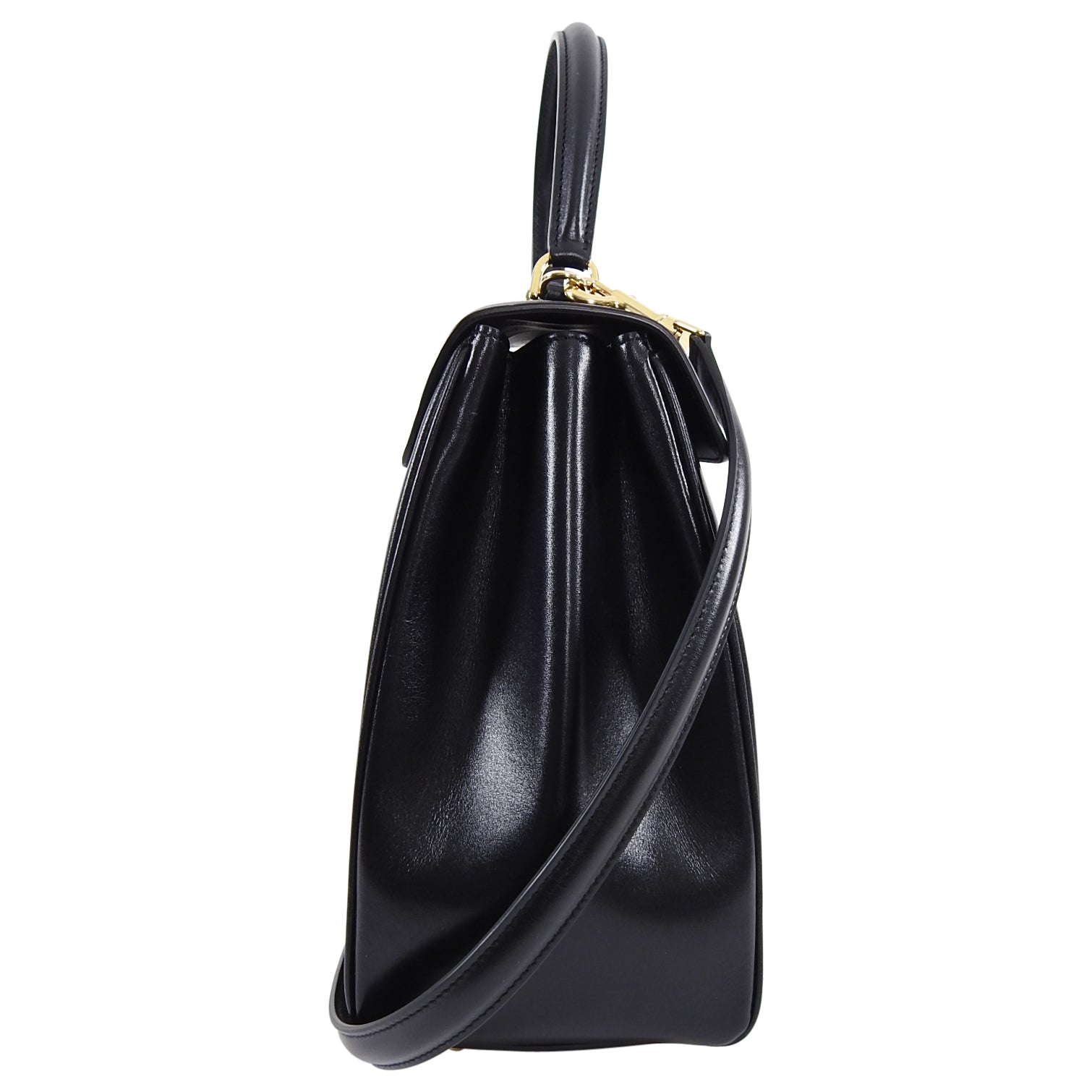 Celine Hedi Slimane Medium New 16 Bag in Black Satinated Calfskin