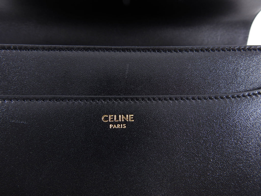 Celine Hedi Slimane Medium New 16 Bag in Black Satinated Calfskin