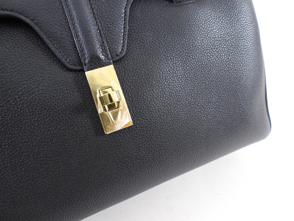 Celine Black Leather Soft Medium 16 Bag