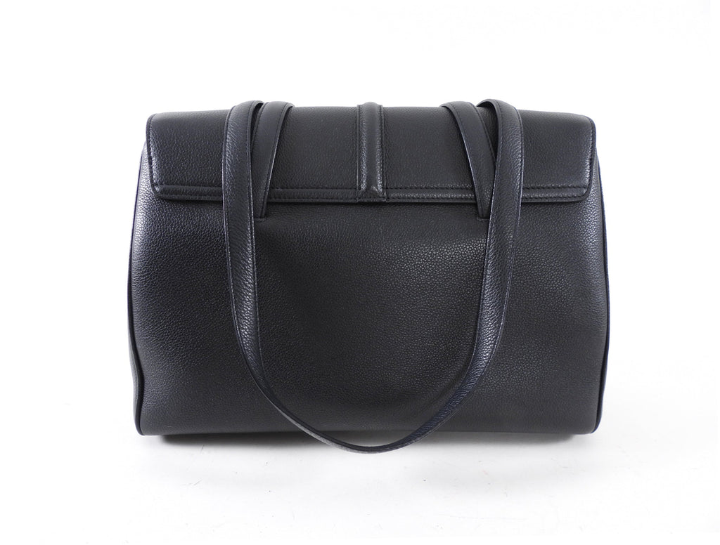 Celine Black Leather Soft Medium 16 Bag