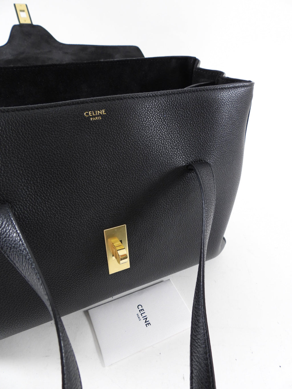 Celine Black Leather Soft Medium 16 Bag