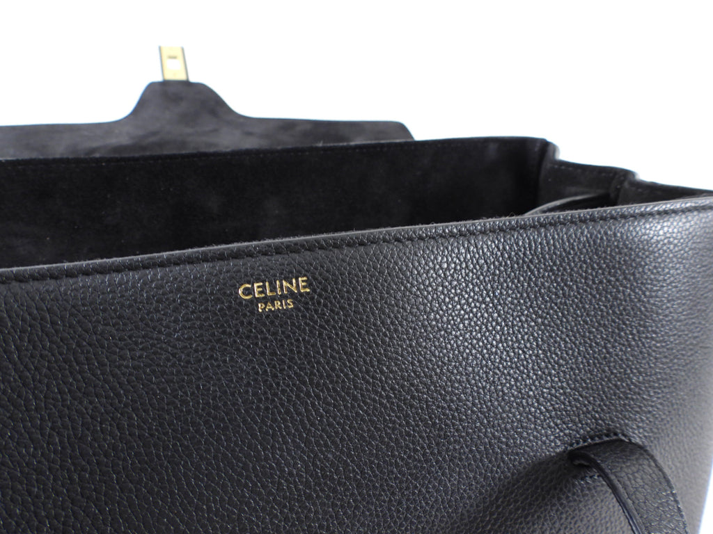 Celine Black Leather Soft Medium 16 Bag