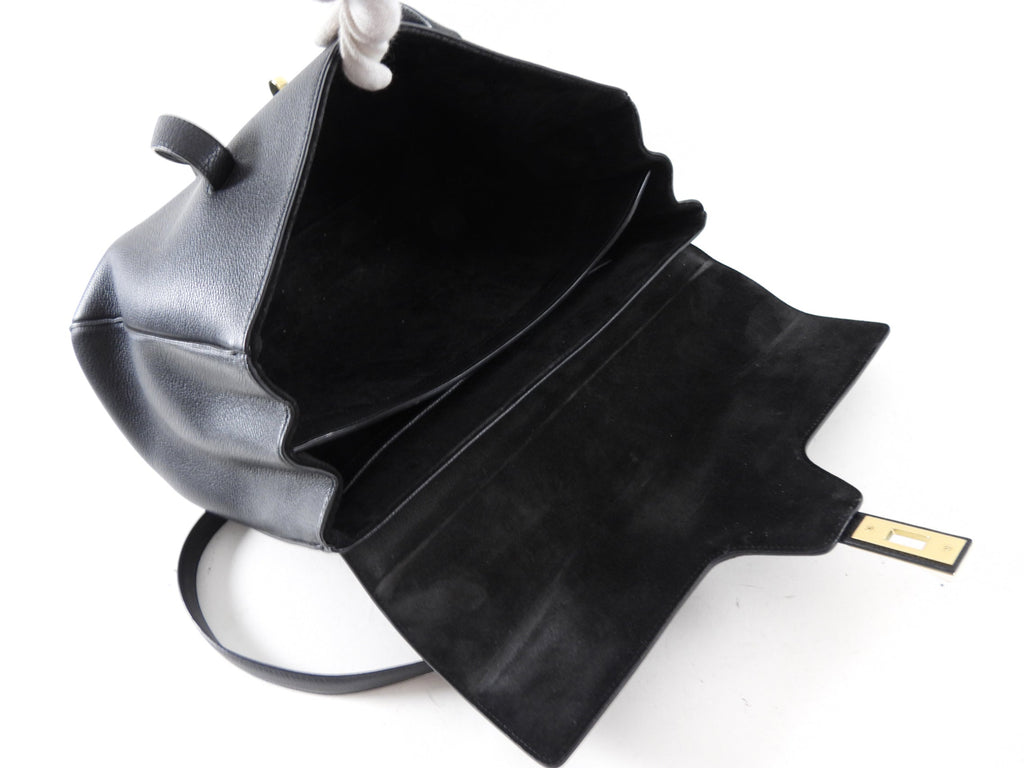 Celine Black Leather Soft Medium 16 Bag