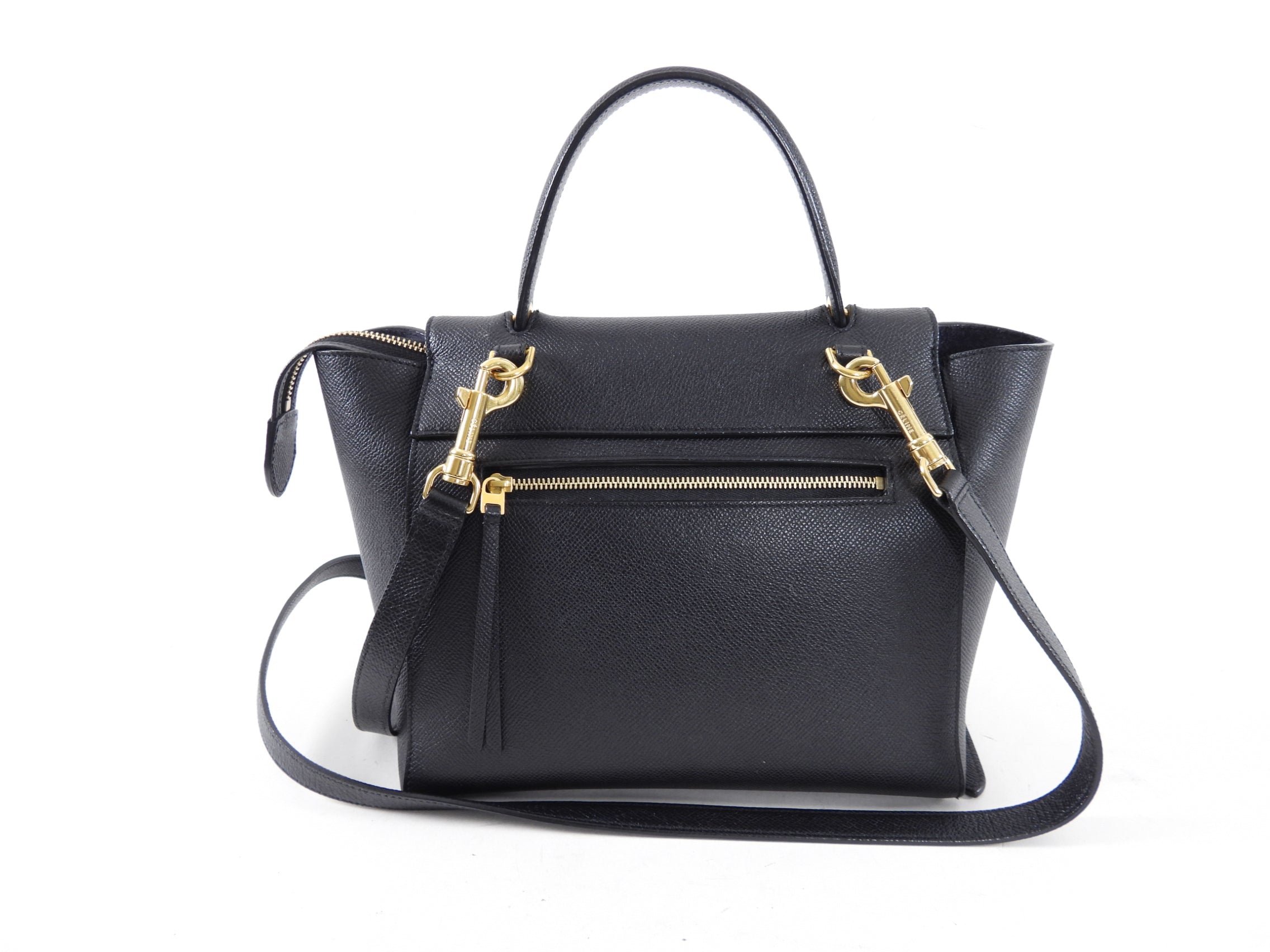 Celine Micro Grained Black Leather Belt Bag