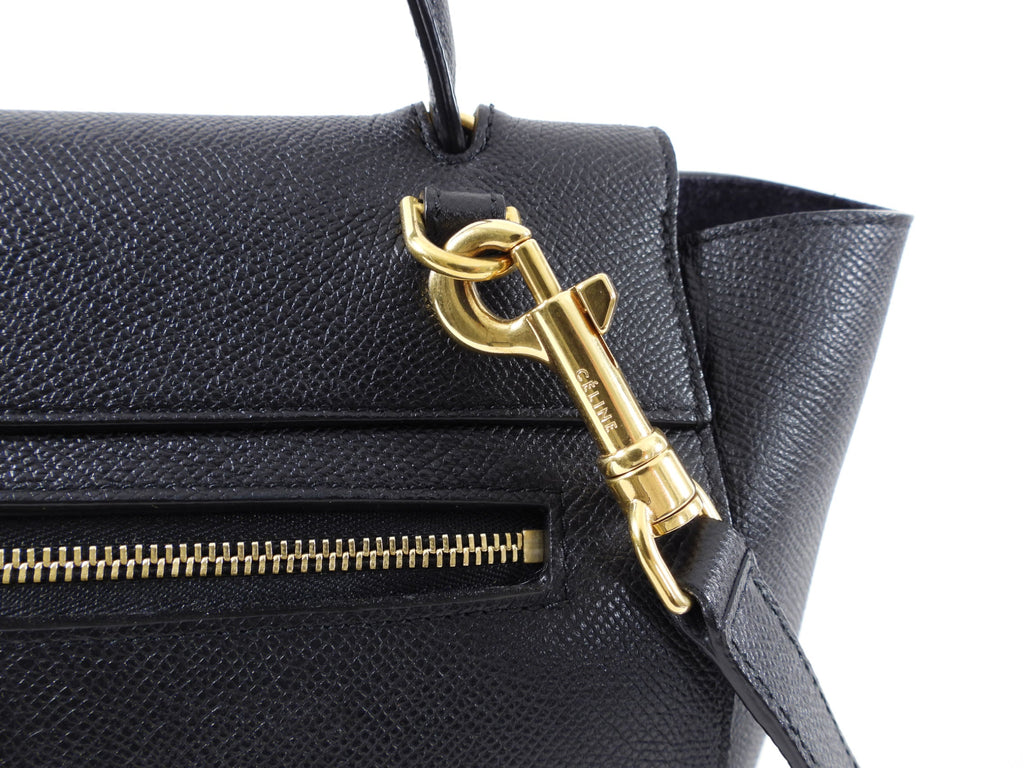 Celine Micro Grained Black Leather Belt Bag