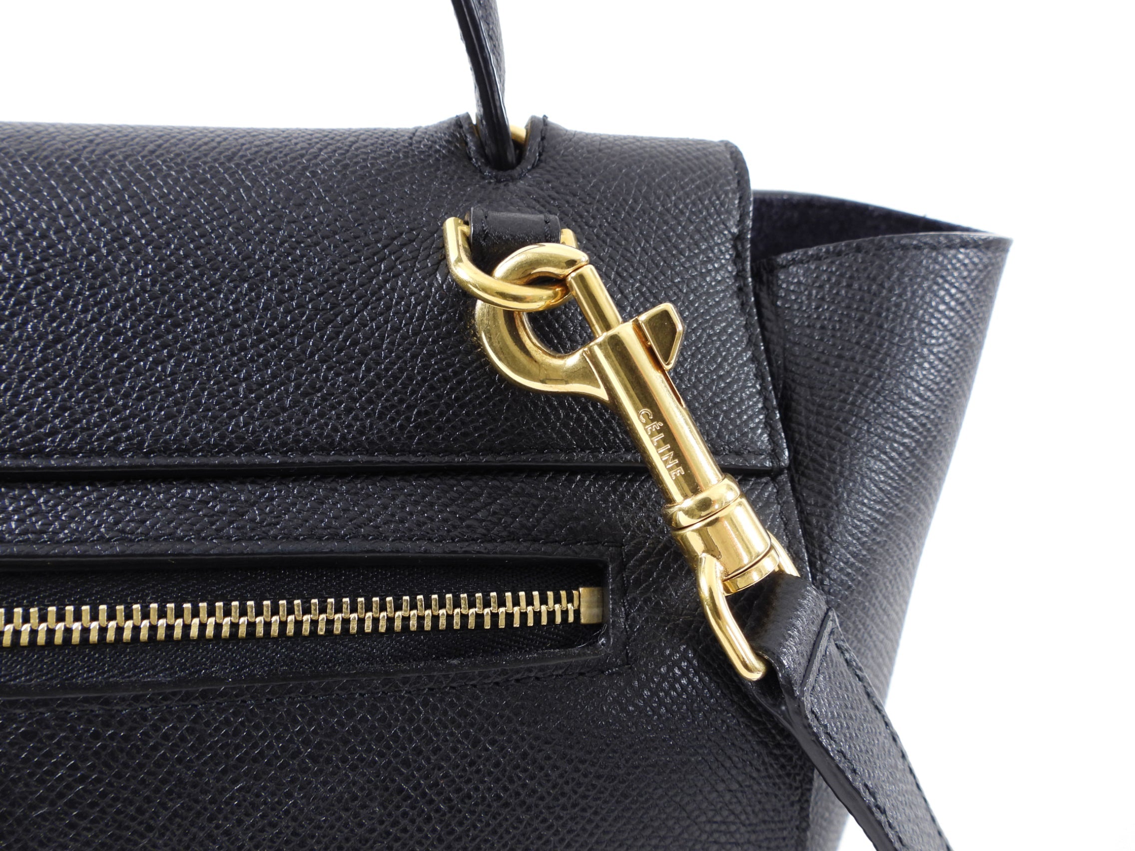 Celine Micro Grained Black Leather Belt Bag