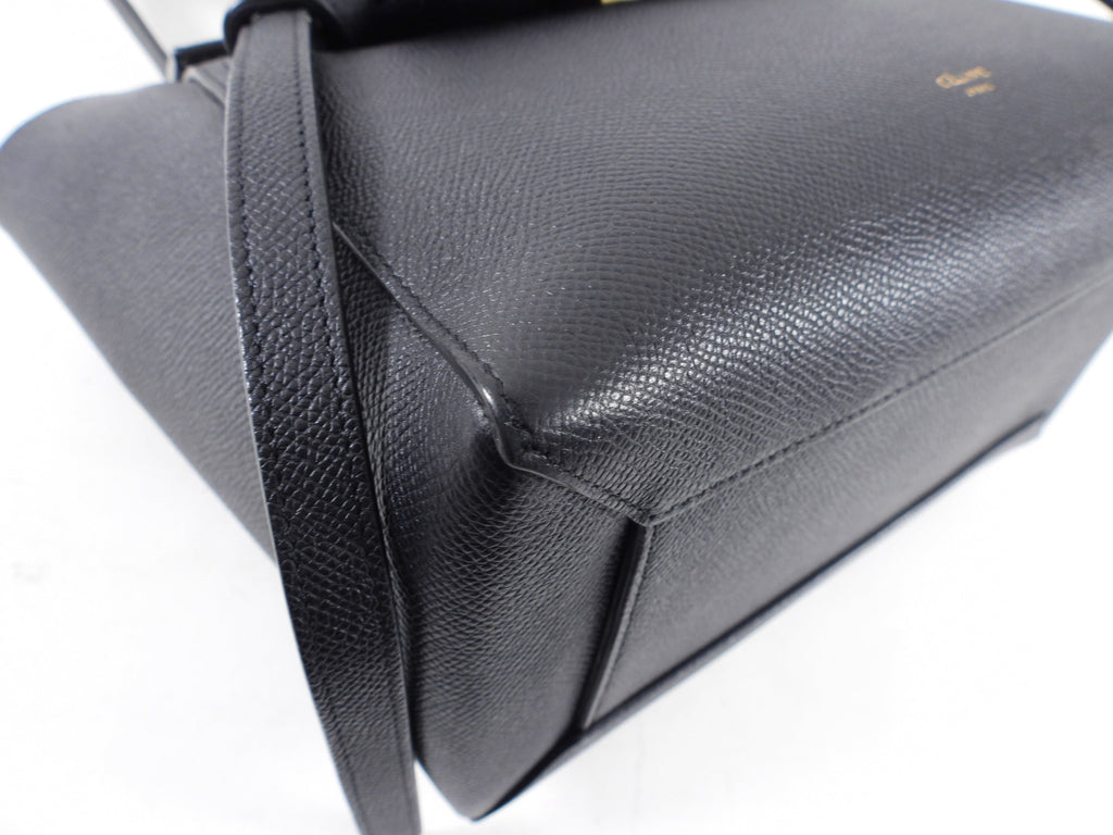 Celine Micro Grained Black Leather Belt Bag