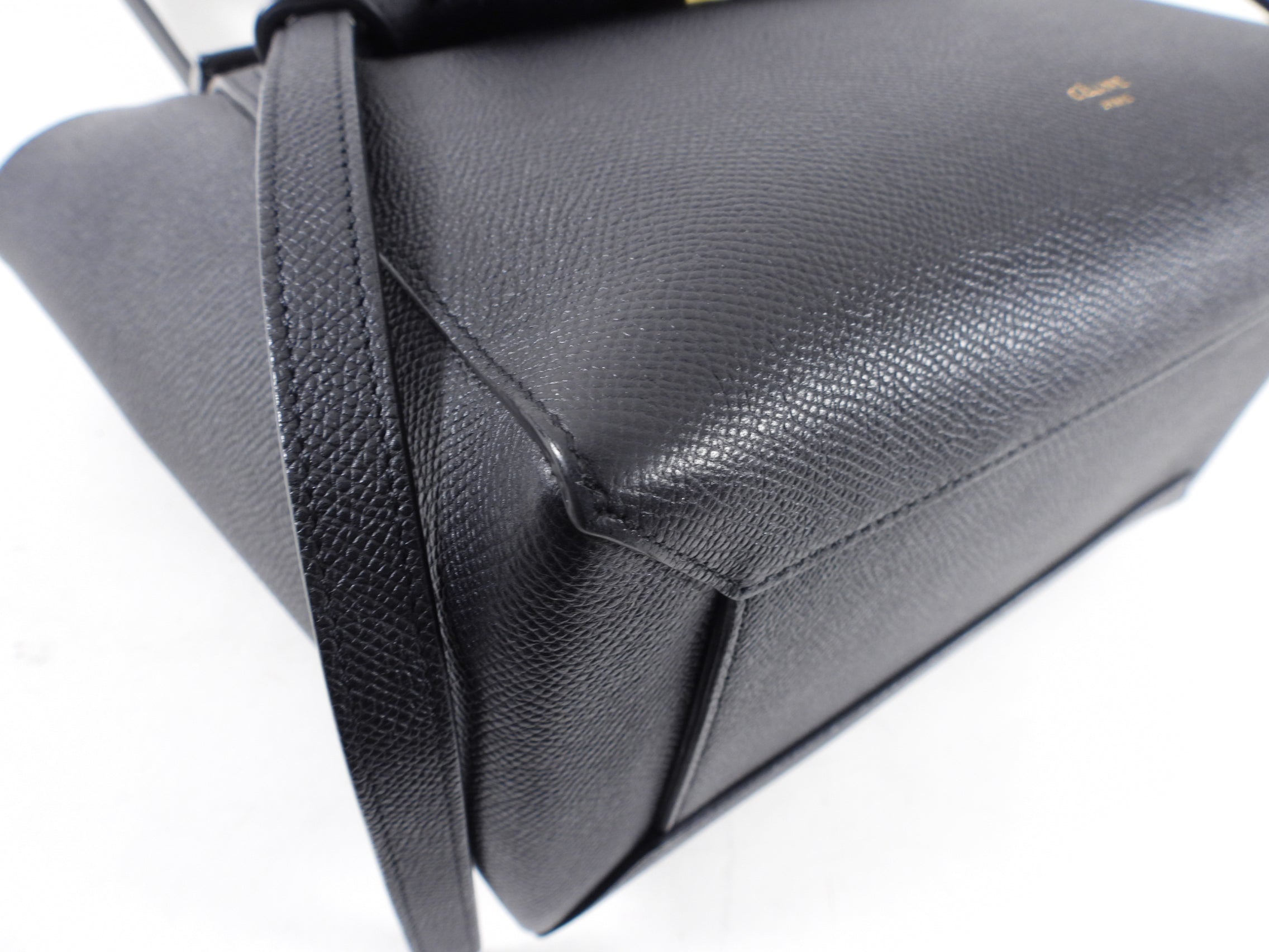 Celine Micro Grained Black Leather Belt Bag