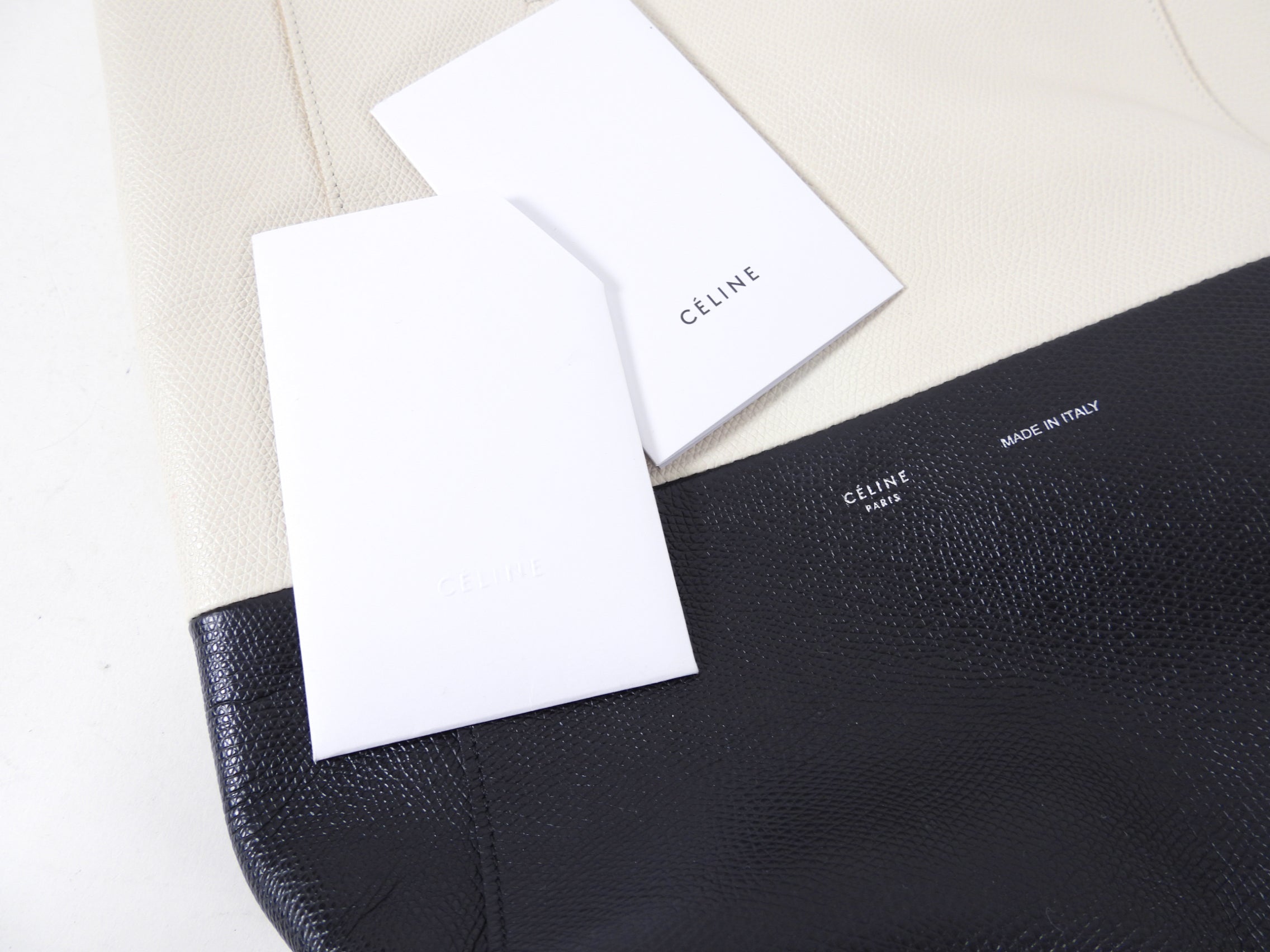 Celine Bicolor Vertical Cabas Small Tote Bag
