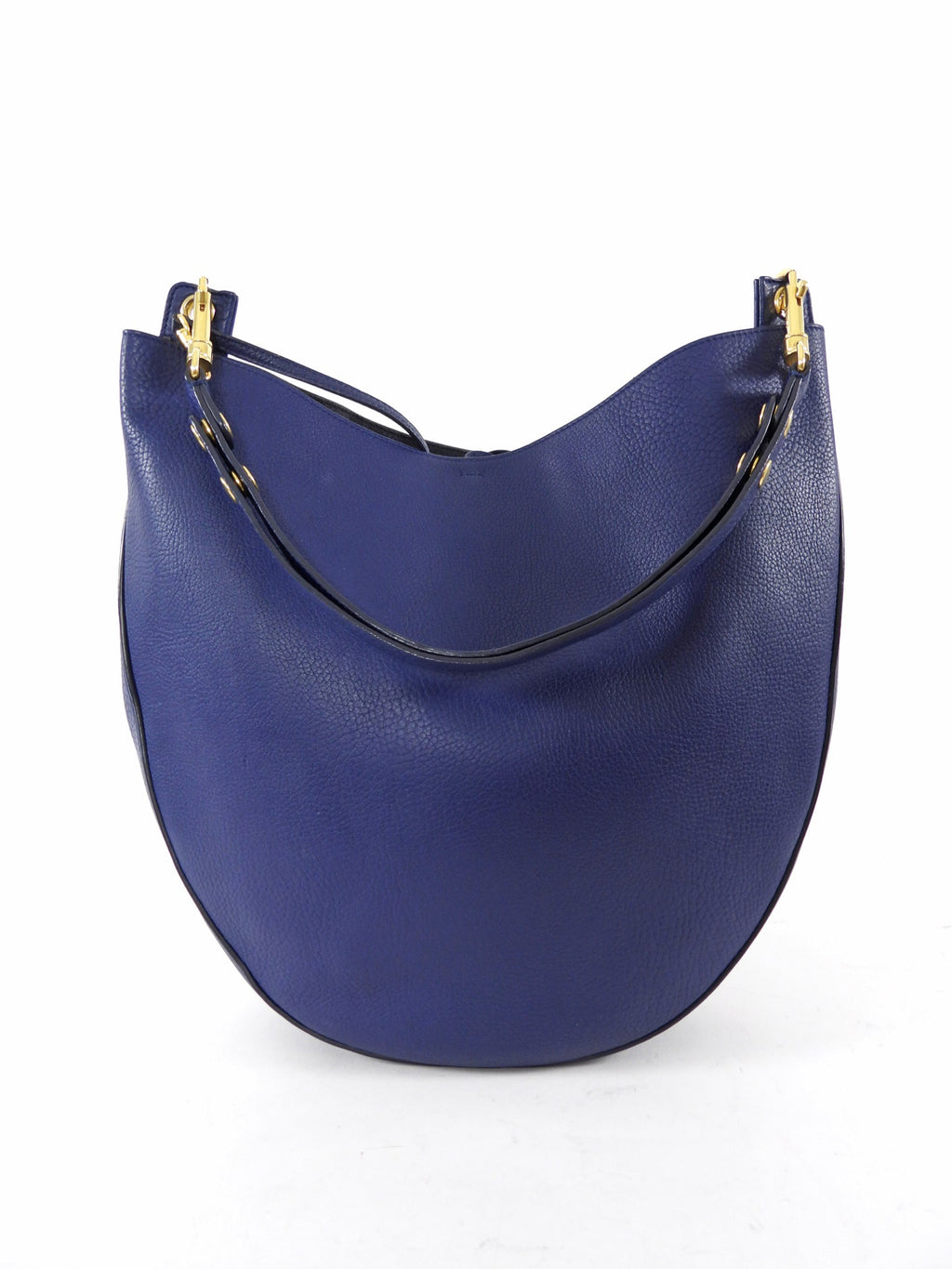 Celine Blue Leather Large Hobo Shoulder Bag