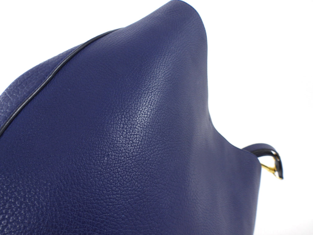 Celine Blue Leather Large Hobo Shoulder Bag