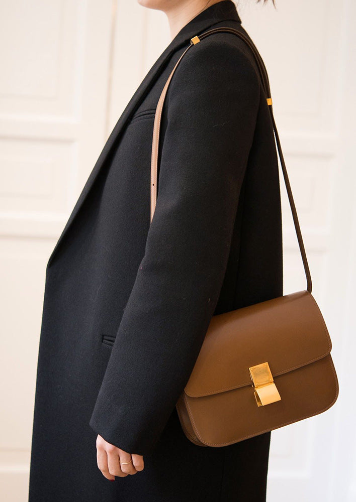 Celine Medium Brown Smooth Calfskin Box Shoulder Bag