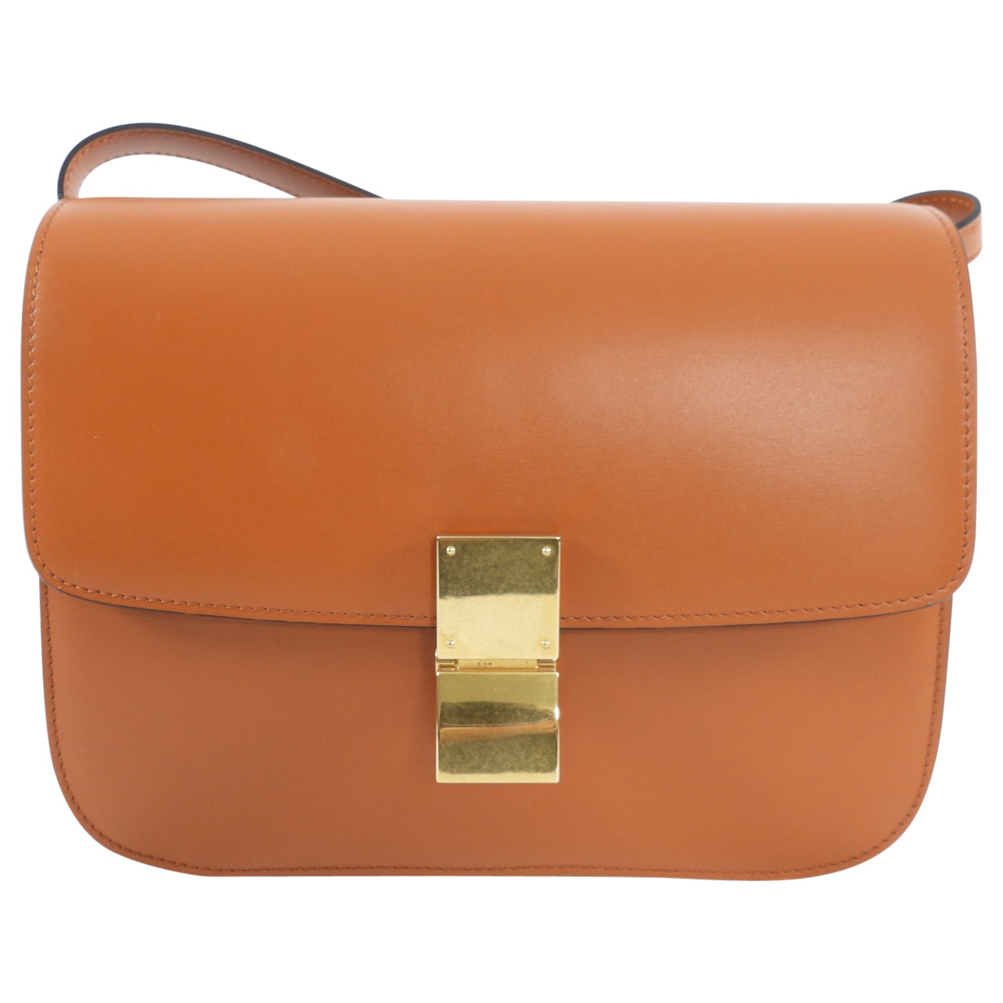 Celine Medium Brown Smooth Calfskin Box Shoulder Bag