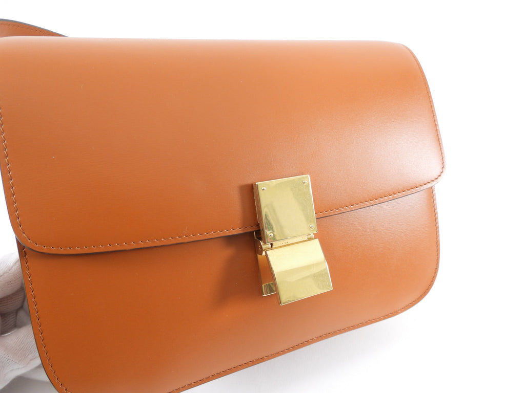 Celine Medium Brown Smooth Calfskin Box Shoulder Bag