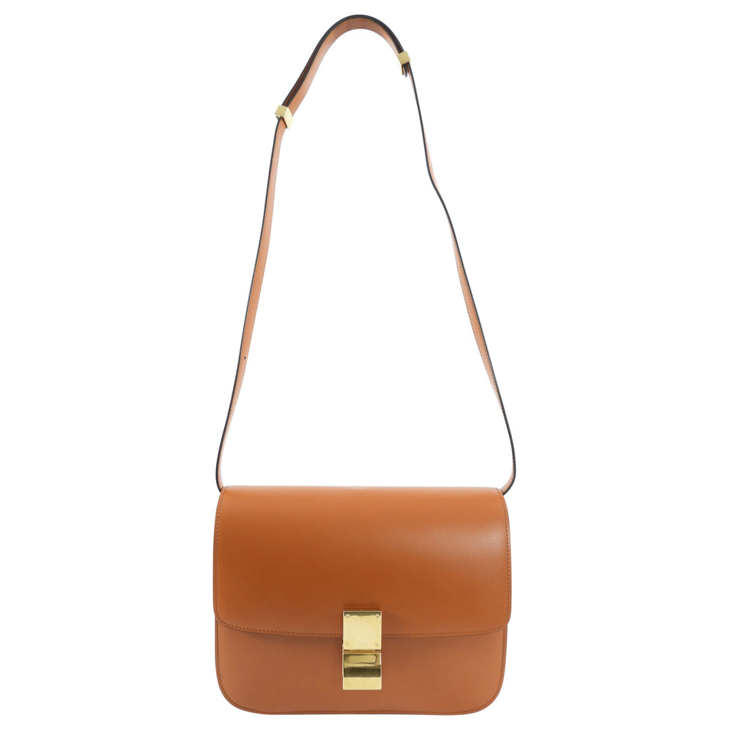 Celine Medium Brown Smooth Calfskin Box Shoulder Bag
