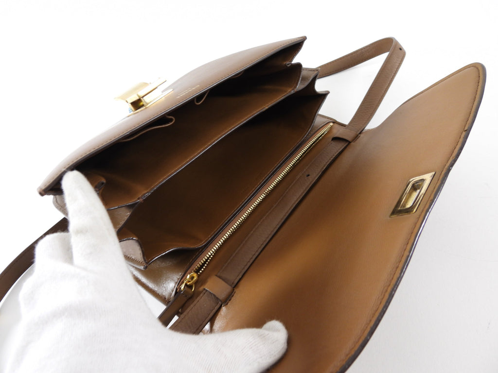 Celine Brown Leather Medium Box Bag