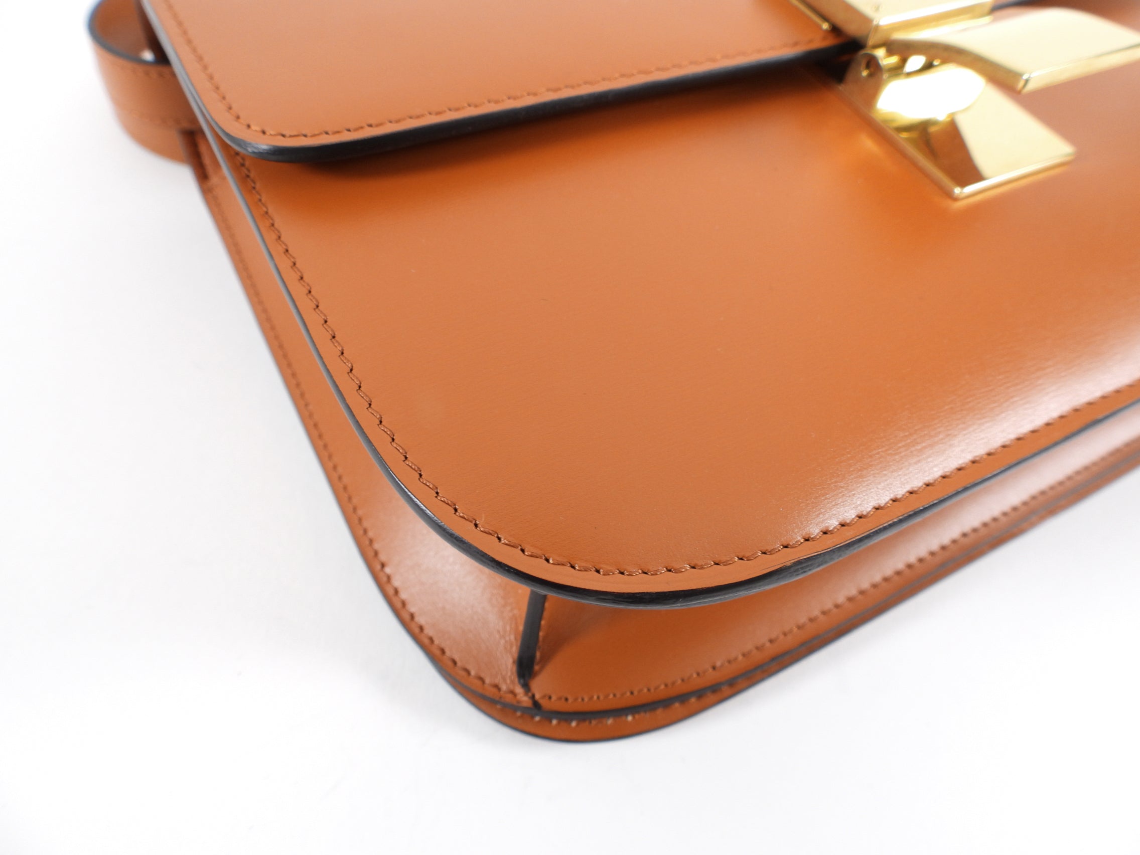 Celine Medium Brown Smooth Calfskin Box Shoulder Bag