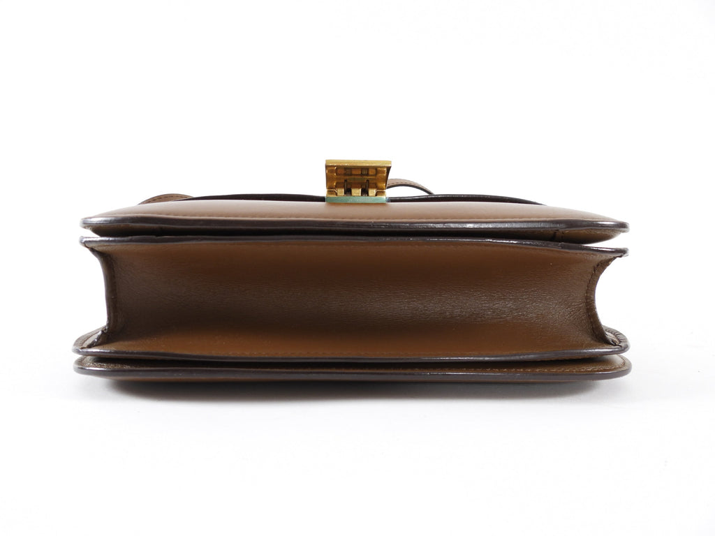 Celine Brown Leather Medium Box Bag