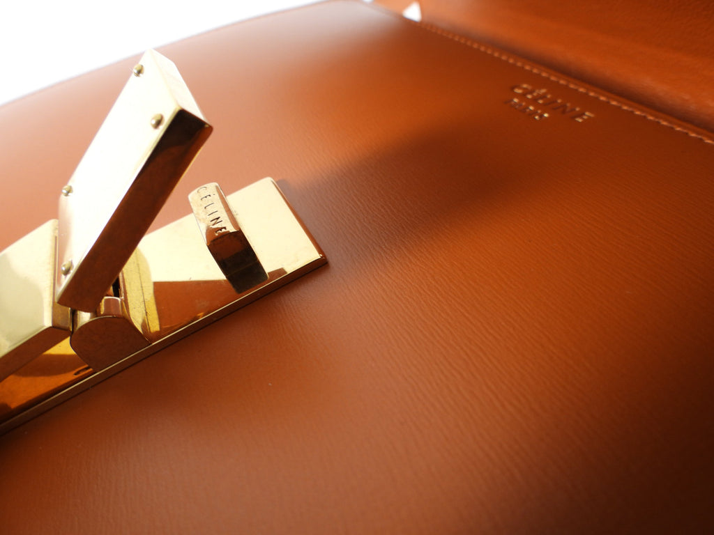 Celine Medium Brown Smooth Calfskin Box Shoulder Bag
