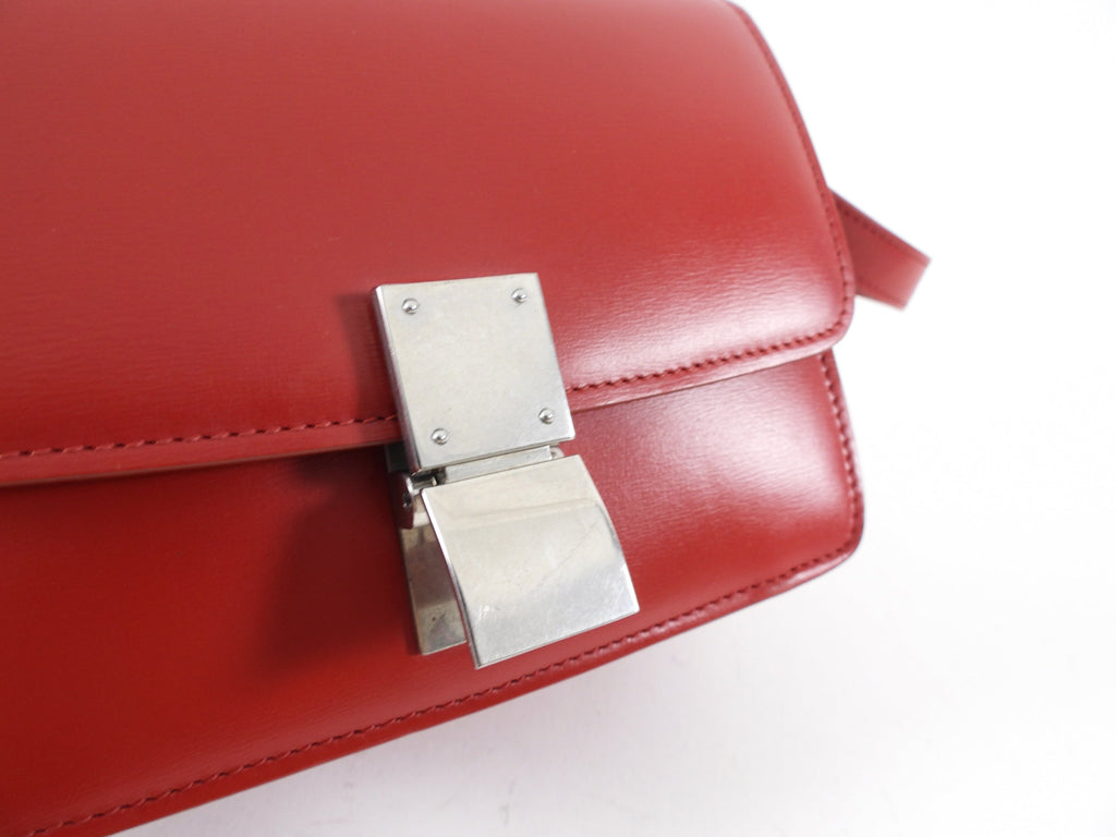 Celine Red Leather Small Box Bag