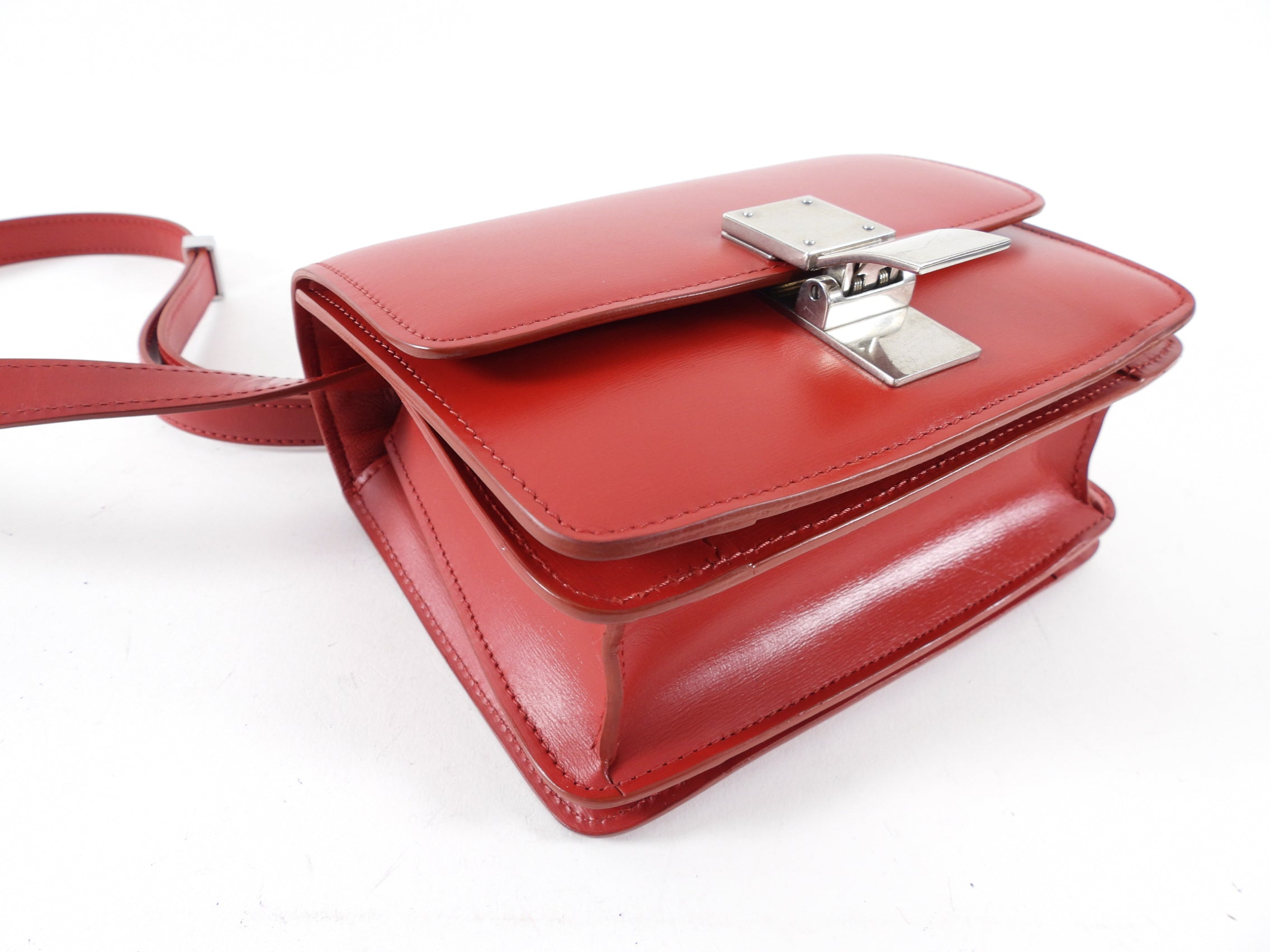 Celine Red Leather Small Box Bag