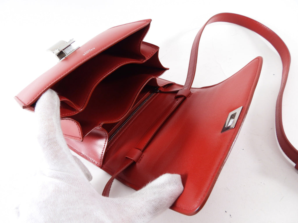 Celine Red Leather Small Box Bag