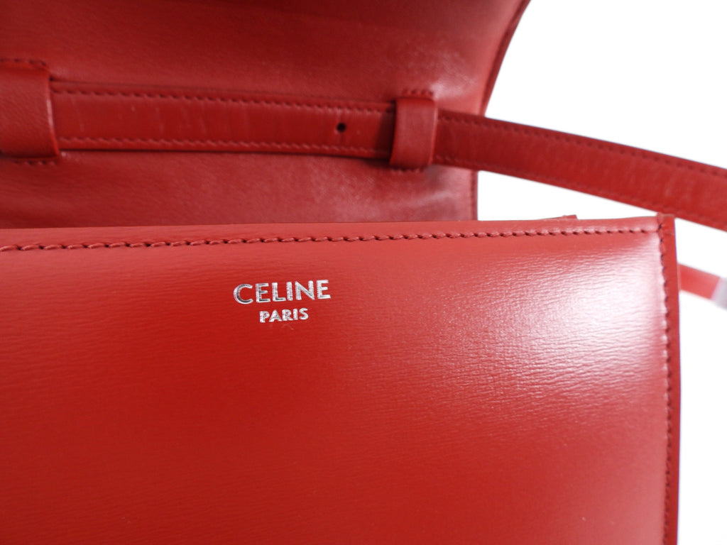 Celine Red Leather Small Box Bag