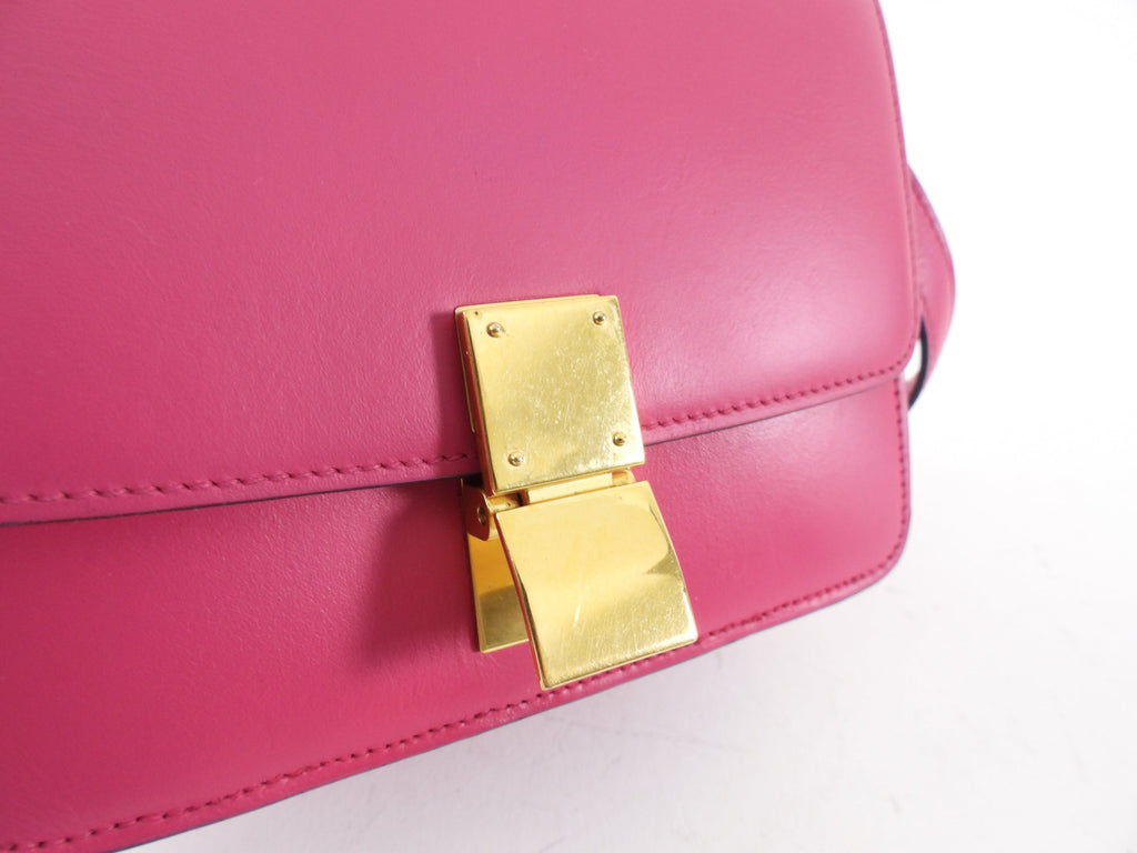 Celine Cherry Pink Leather Small Box Bag