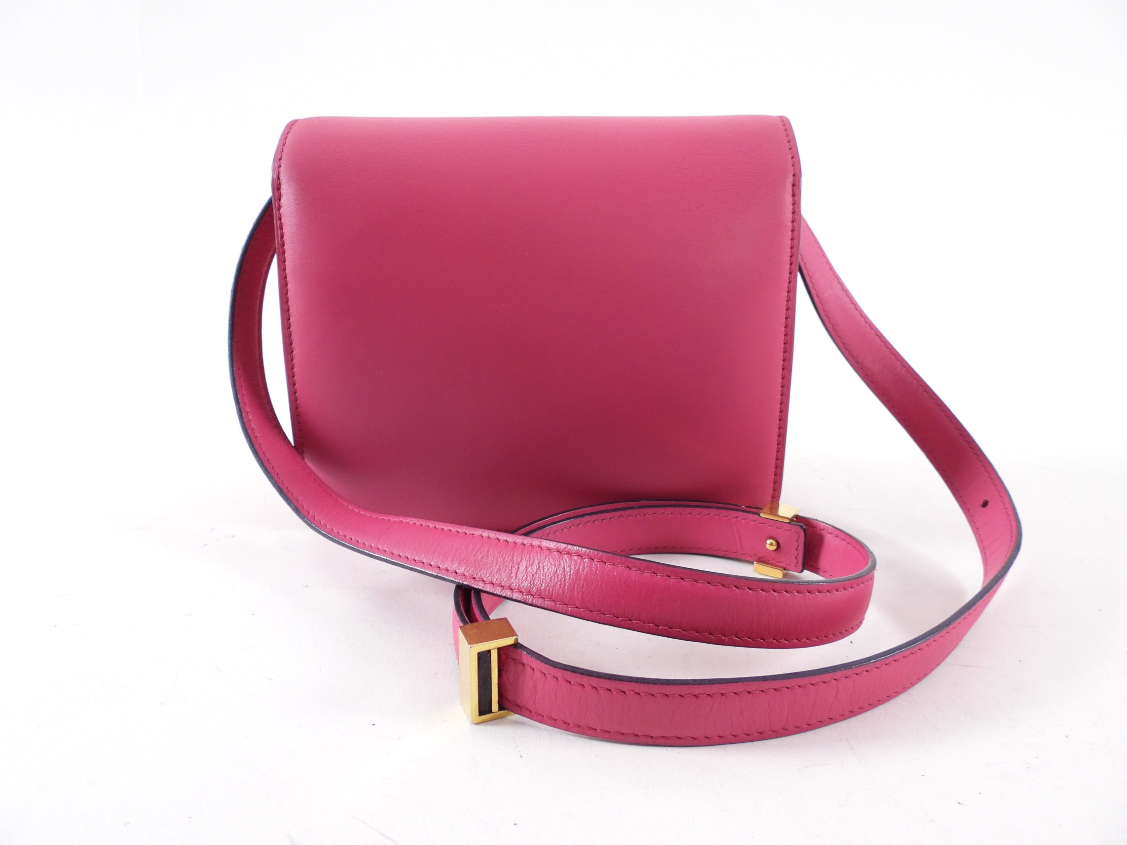 Celine Cherry Pink Leather Small Box Bag