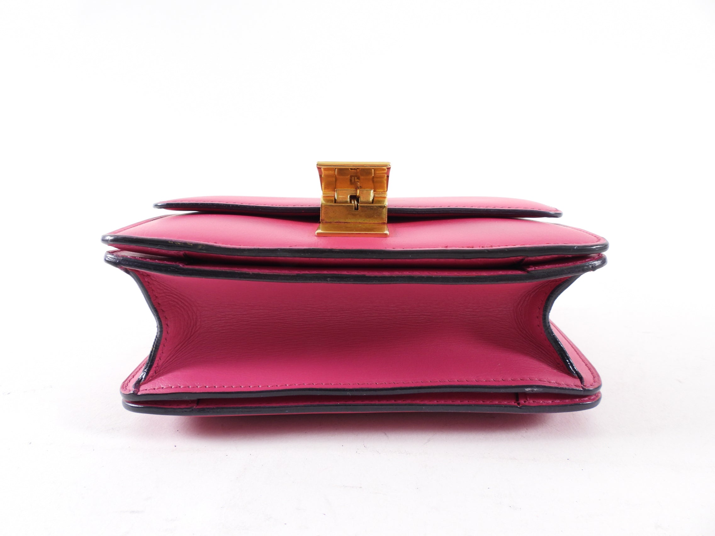 Celine Cherry Pink Leather Small Box Bag