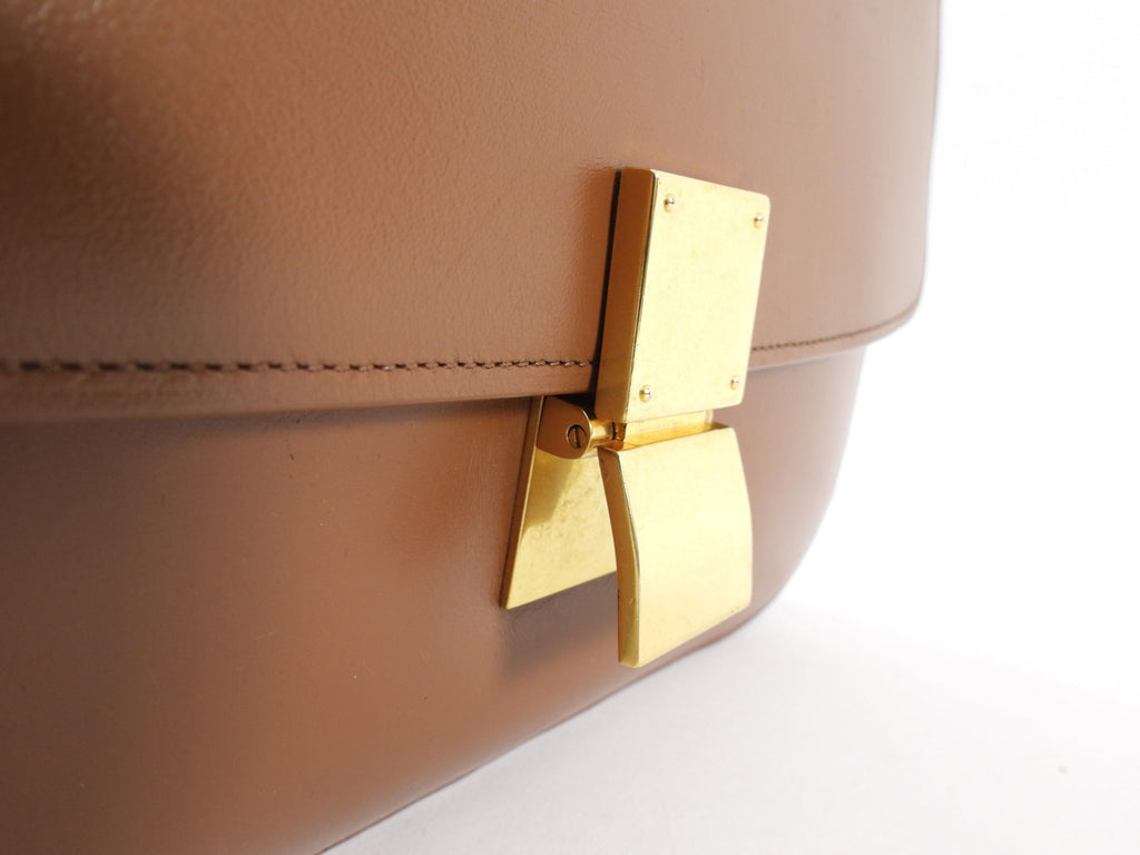 Celine Brown Leather Medium Box Bag