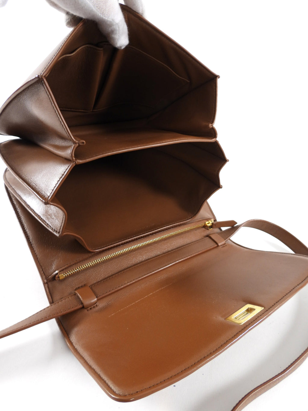 Celine Brown Leather Medium Box Bag