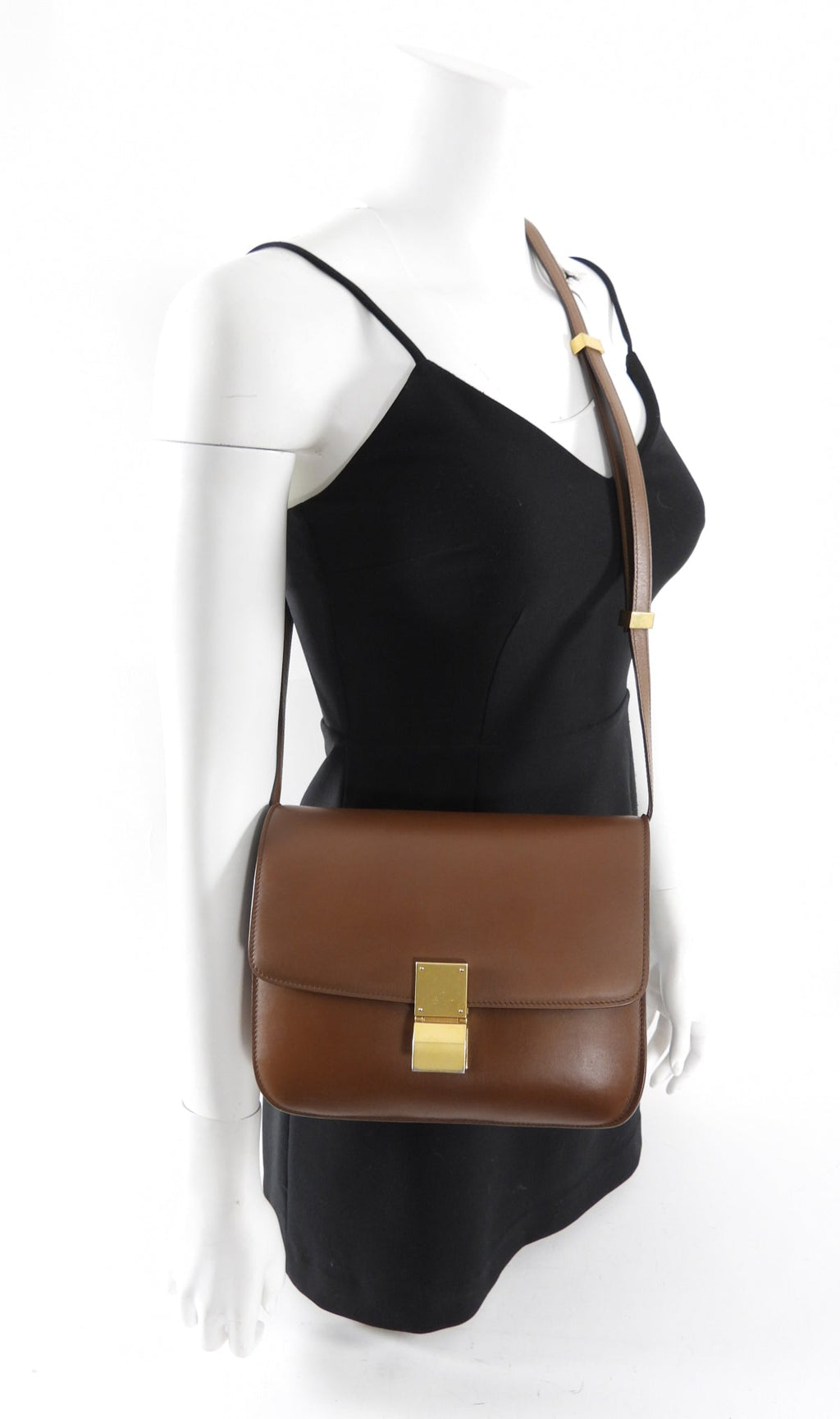 Celine Brown Leather Medium Box Bag