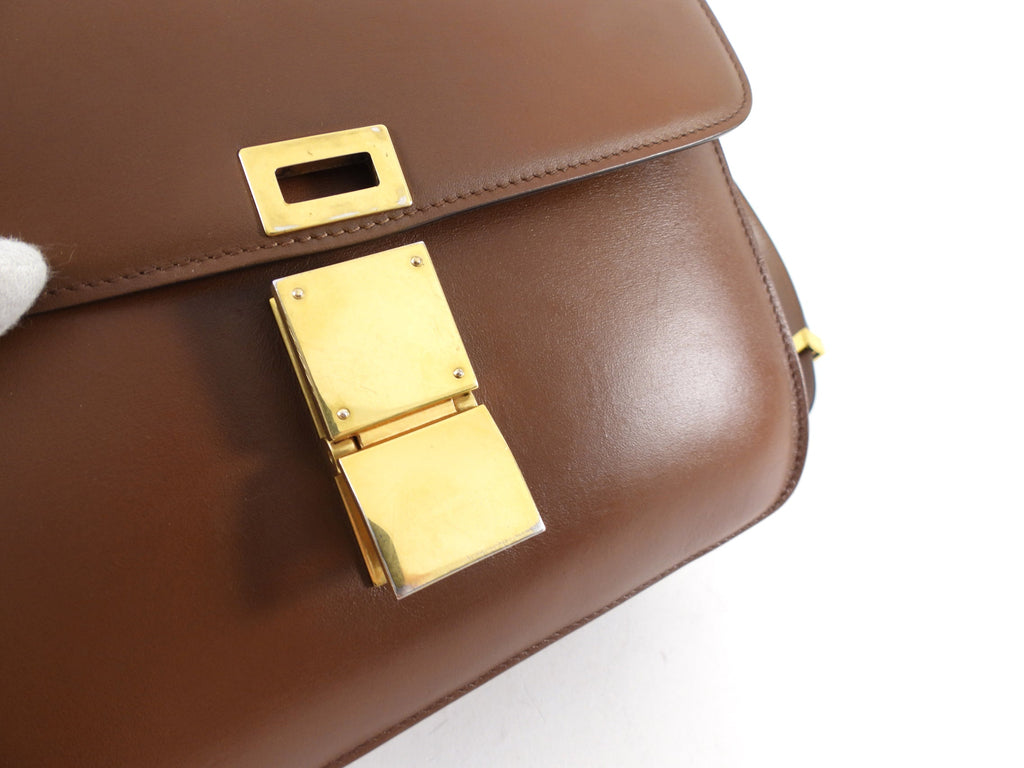 Celine Brown Leather Medium Box Bag