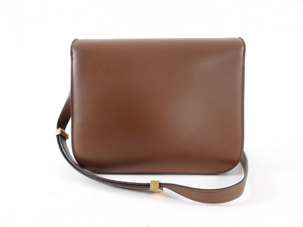 Celine Brown Leather Medium Box Bag